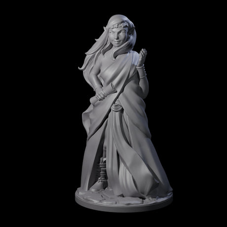 Wooded Elf Mage C Miniature for Dungeons and Dragons, Pathfinder or other TTRPGs