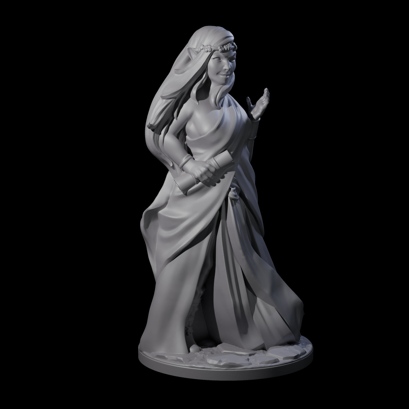 Wooded Elf Mage C Miniature for Dungeons and Dragons, Pathfinder or other TTRPGs
