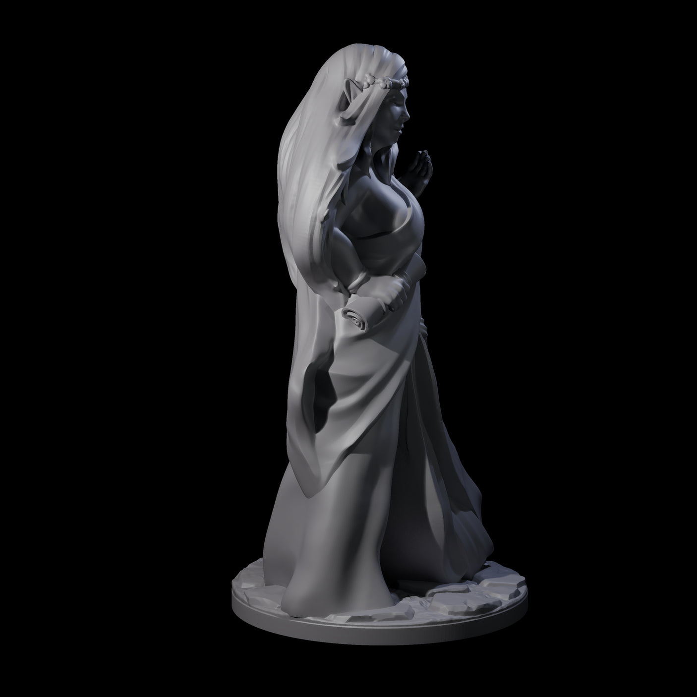 Wooded Elf Mage C Miniature for Dungeons and Dragons, Pathfinder or other TTRPGs