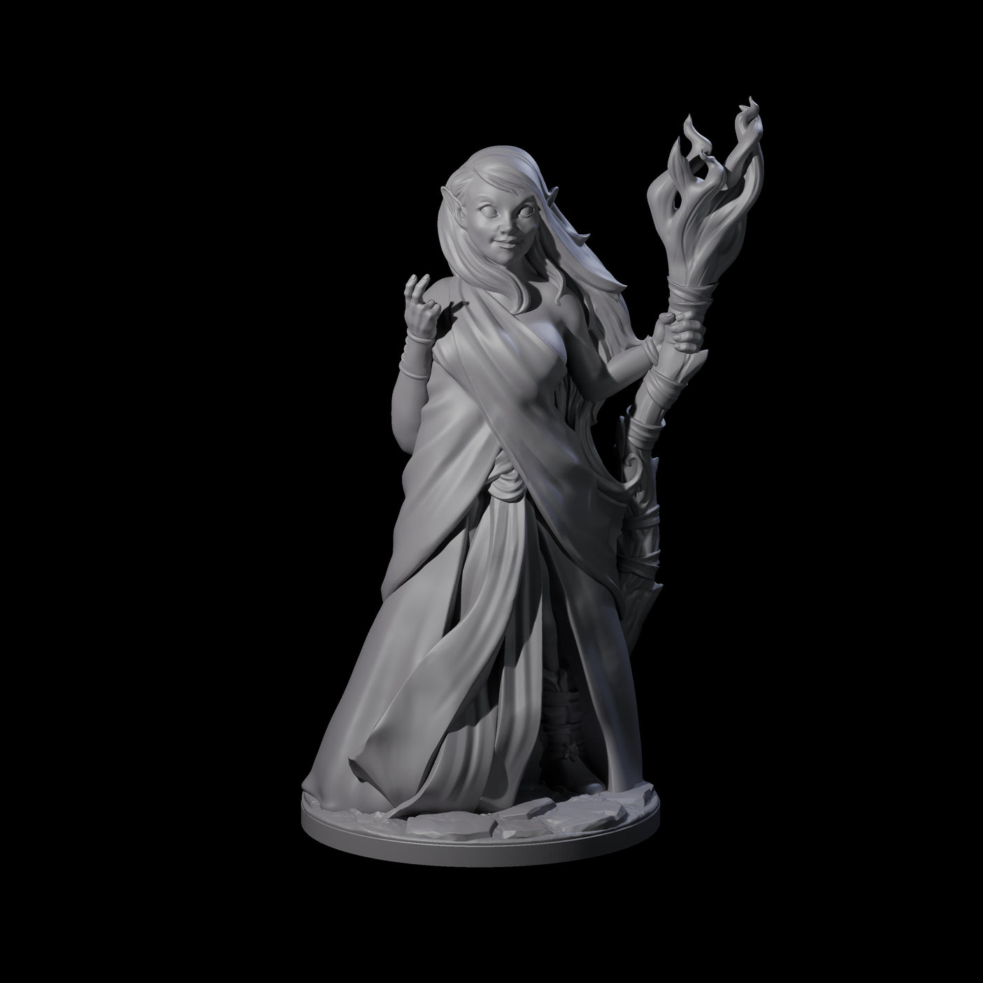 Wooded Elf Mages Miniature for Dungeons and Dragons, Pathfinder or other TTRPGs