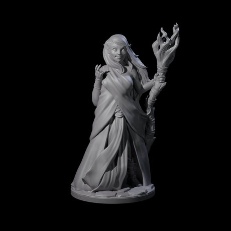 Wooded Elf Mages Miniature for Dungeons and Dragons, Pathfinder or other TTRPGs