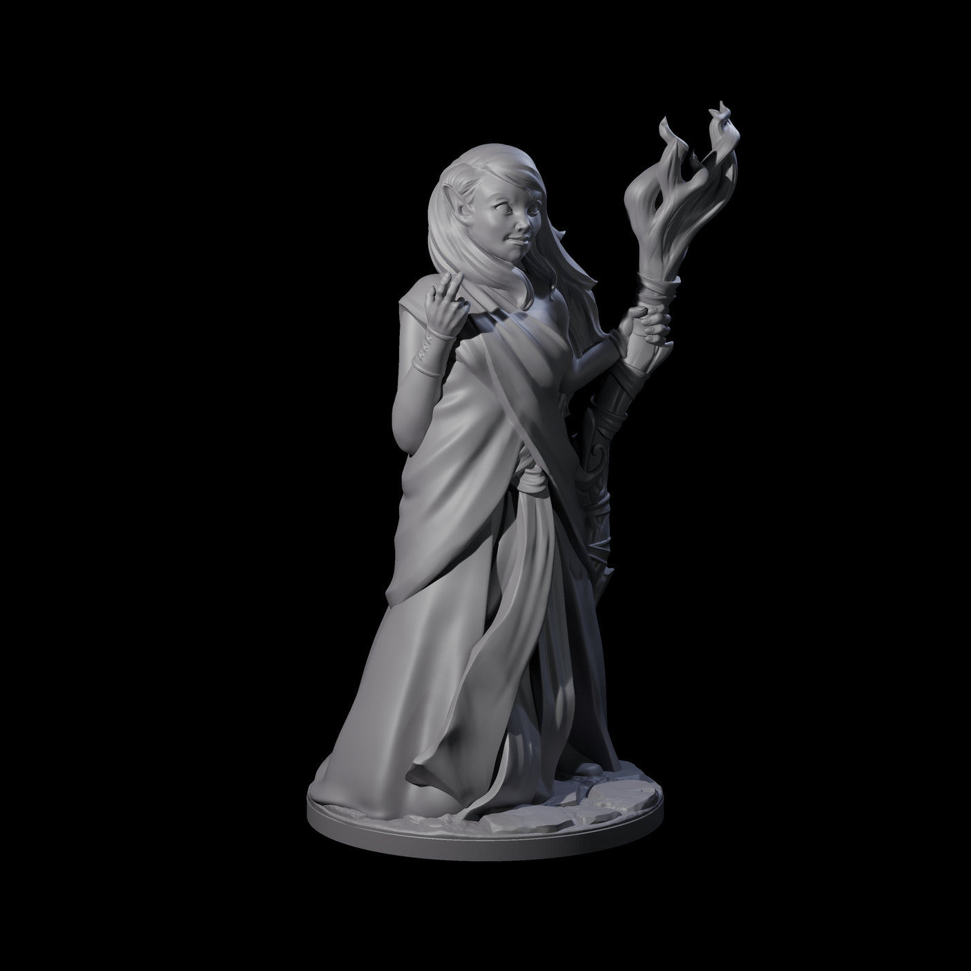 Wooded Elf Mages Miniature for Dungeons and Dragons, Pathfinder or other TTRPGs