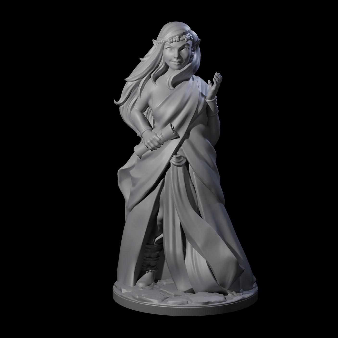Wooded Elf Mages Miniature for Dungeons and Dragons, Pathfinder or other TTRPGs