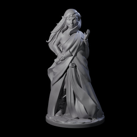 Wooded Elf Mages Miniature for Dungeons and Dragons, Pathfinder or other TTRPGs