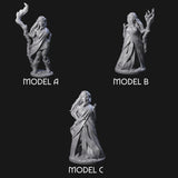Wooded Elf Mages Miniature for Dungeons and Dragons, Pathfinder or other TTRPGs