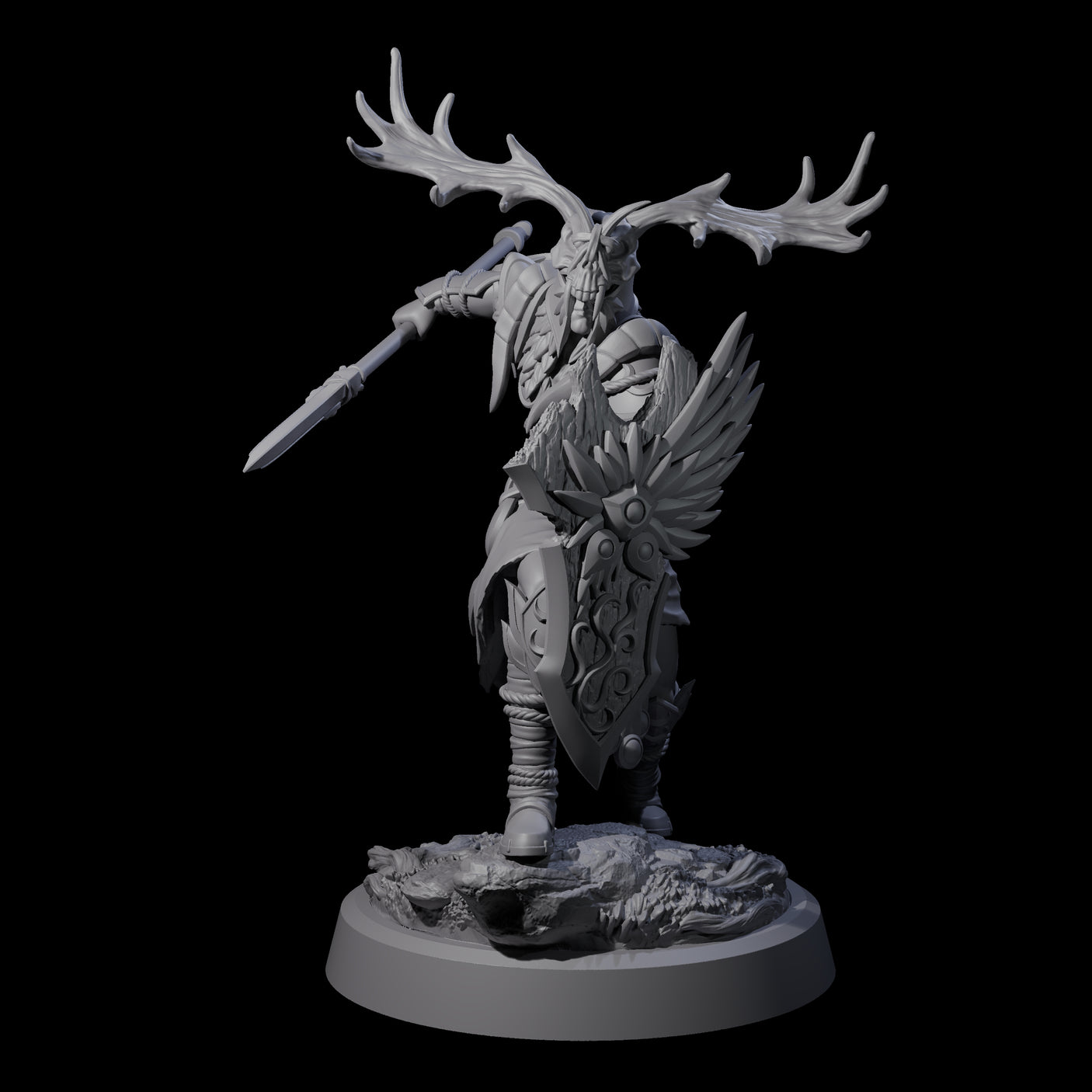 Woodland Armoured Elf Fighter C Miniature for Dungeons and Dragons, Pathfinder or other TTRPGs