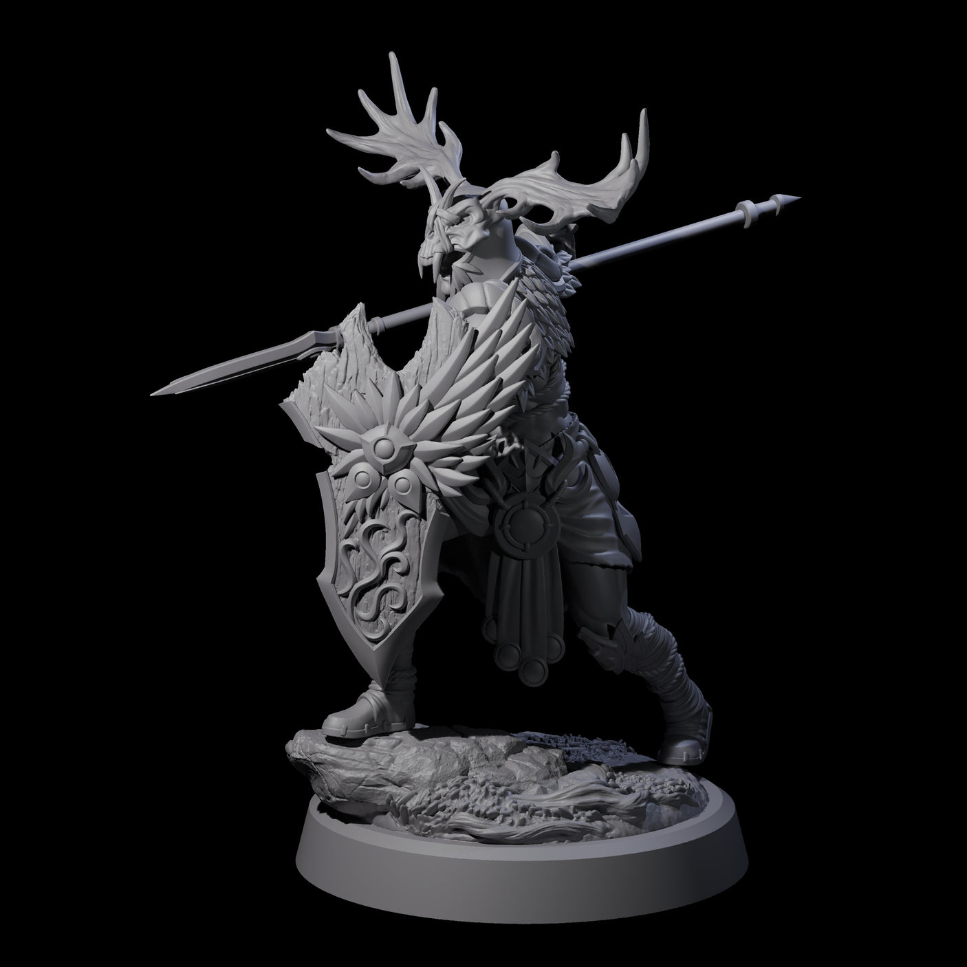 Woodland Armoured Elf Fighter C Miniature for Dungeons and Dragons, Pathfinder or other TTRPGs