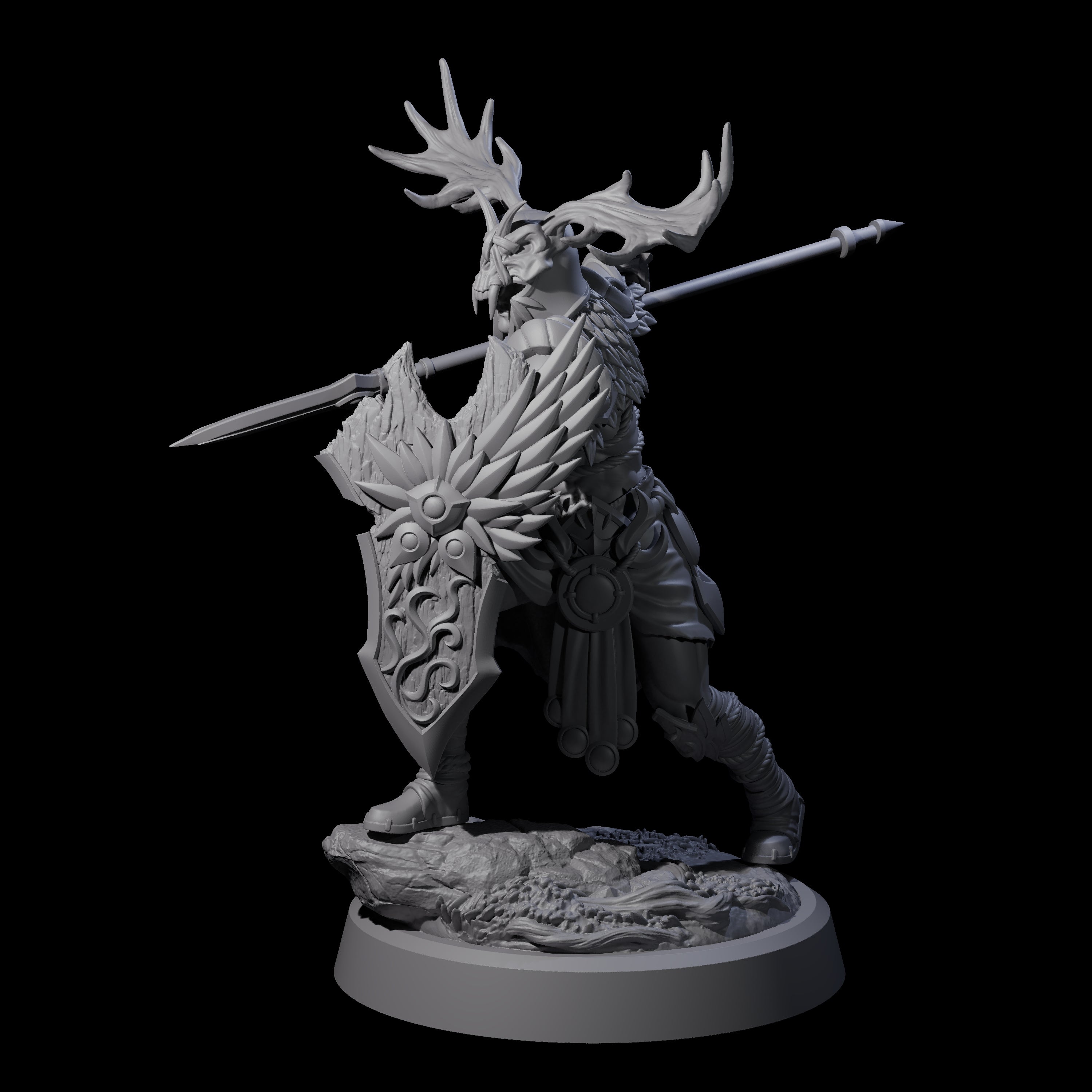 Woodland Armoured Elf Fighter C Miniature for Dungeons and Dragons, Pathfinder or other TTRPGs