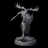 Woodland Armoured Elf Fighter C Miniature for Dungeons and Dragons, Pathfinder or other TTRPGs
