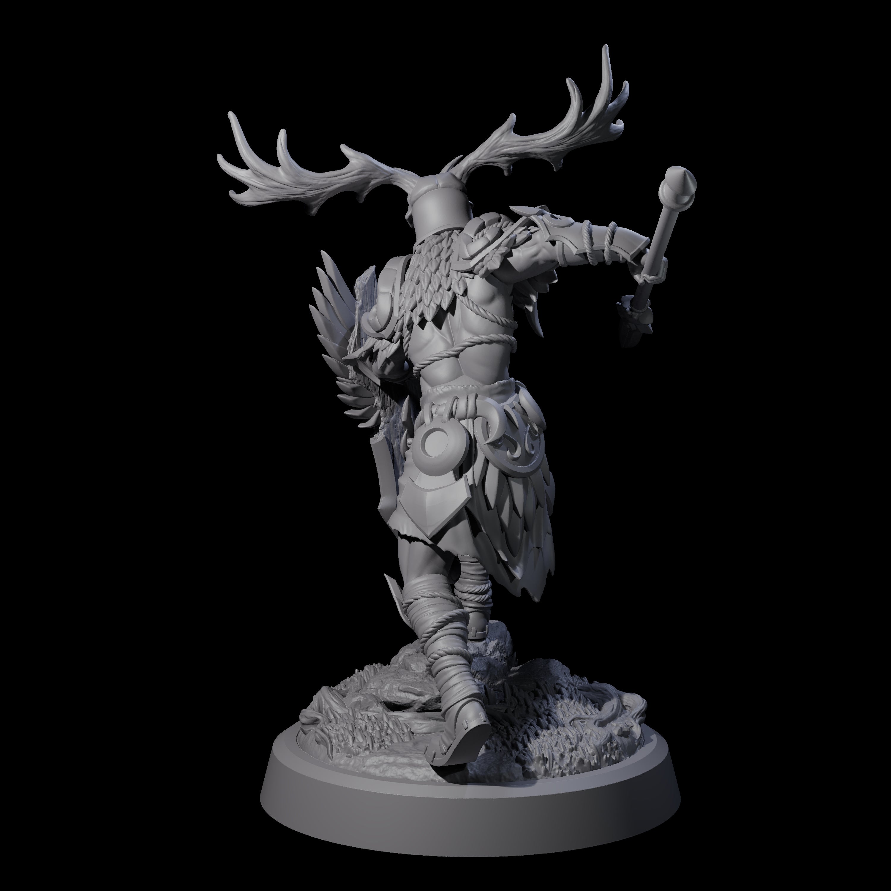 Woodland Armoured Elf Fighter C Miniature for Dungeons and Dragons, Pathfinder or other TTRPGs