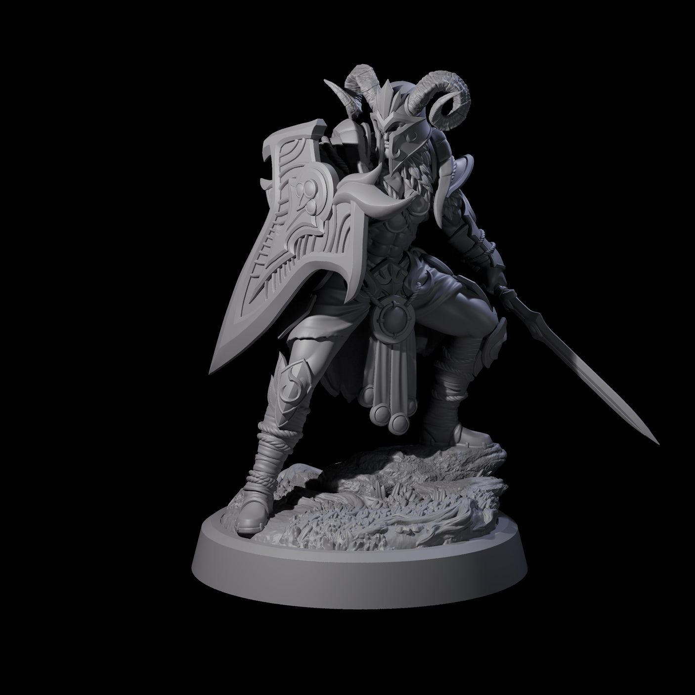 Woodland Armoured Elf Fighter D Miniature for Dungeons and Dragons, Pathfinder or other TTRPGs
