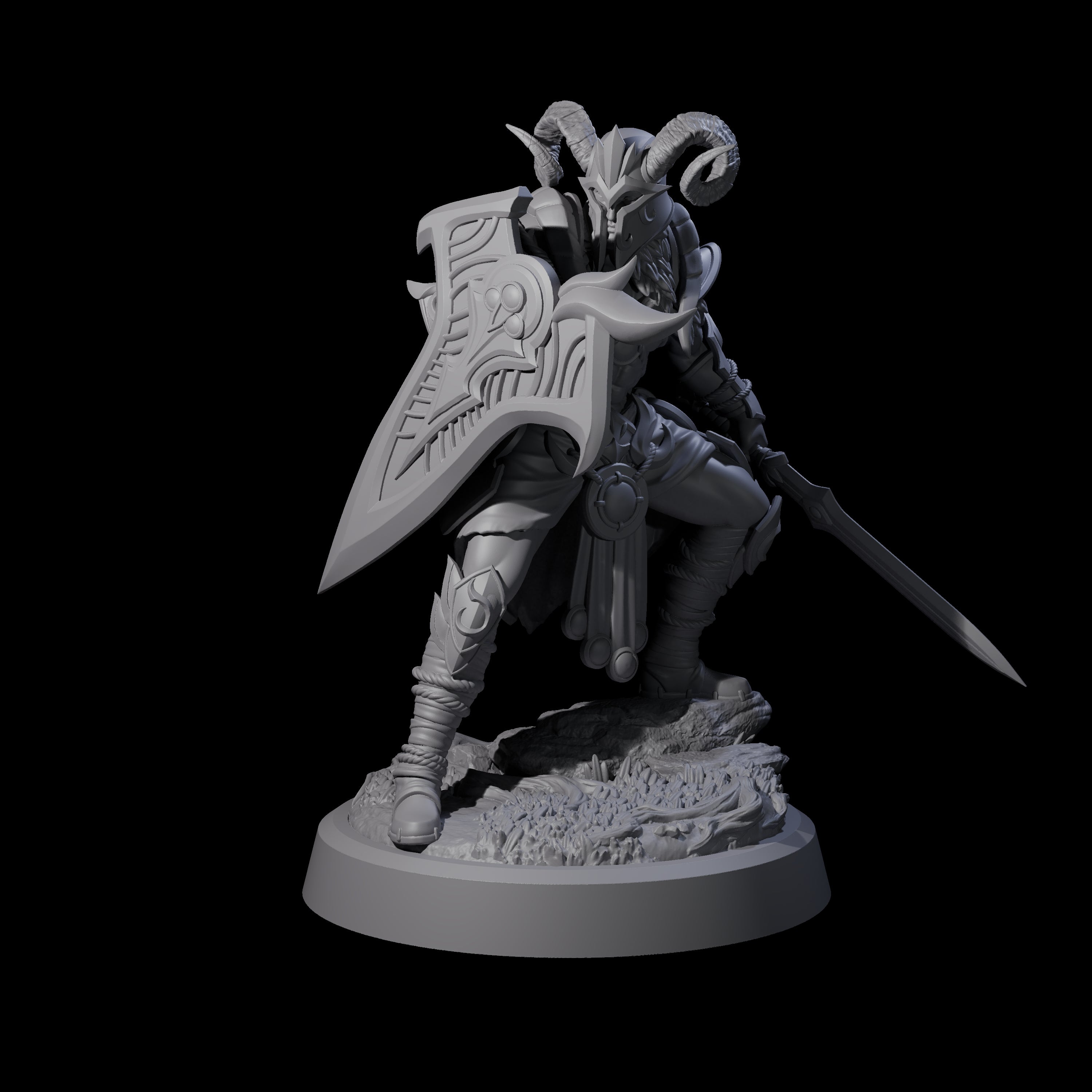 Woodland Armoured Elf Fighter D Miniature for Dungeons and Dragons, Pathfinder or other TTRPGs
