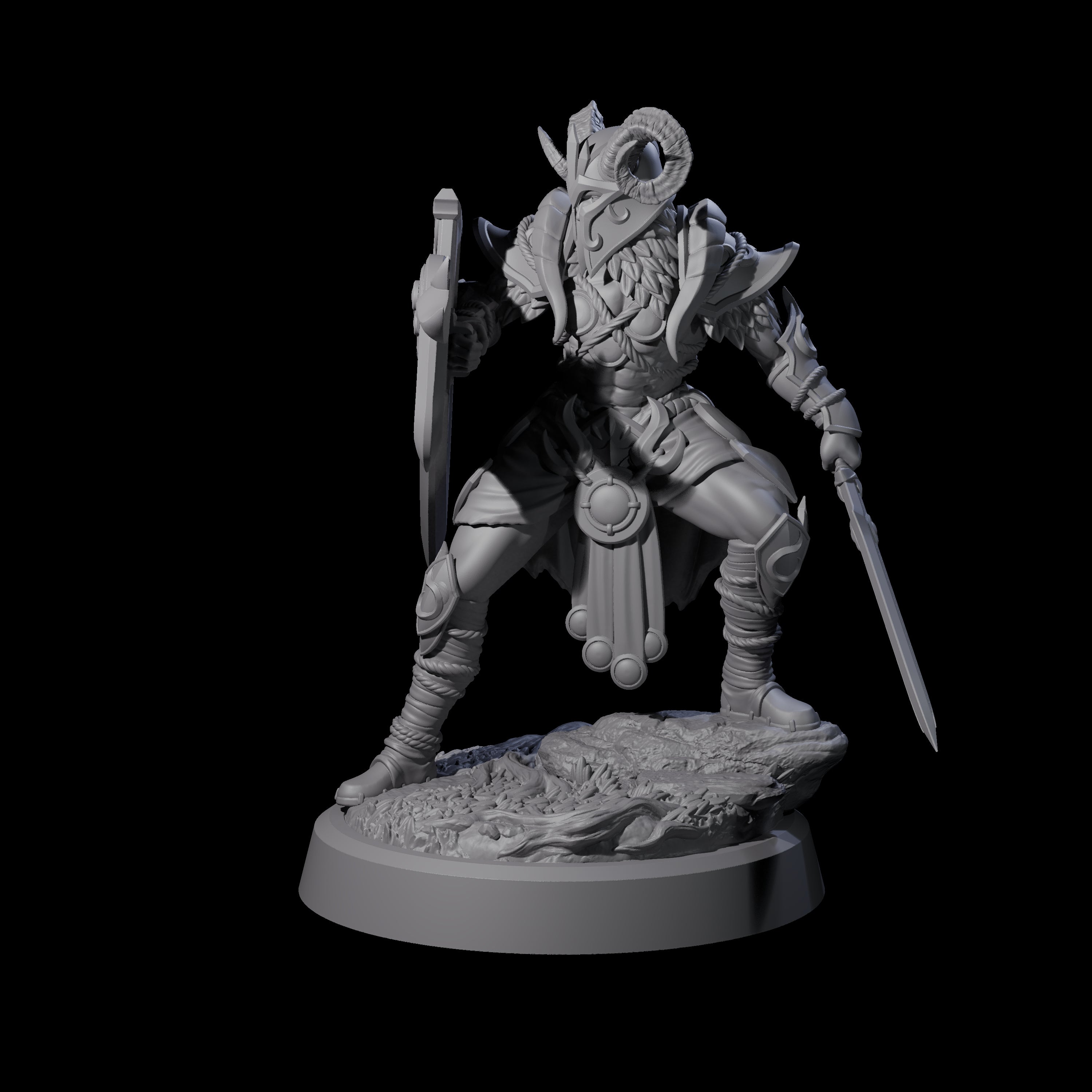 Woodland Armoured Elf Fighter D Miniature for Dungeons and Dragons, Pathfinder or other TTRPGs