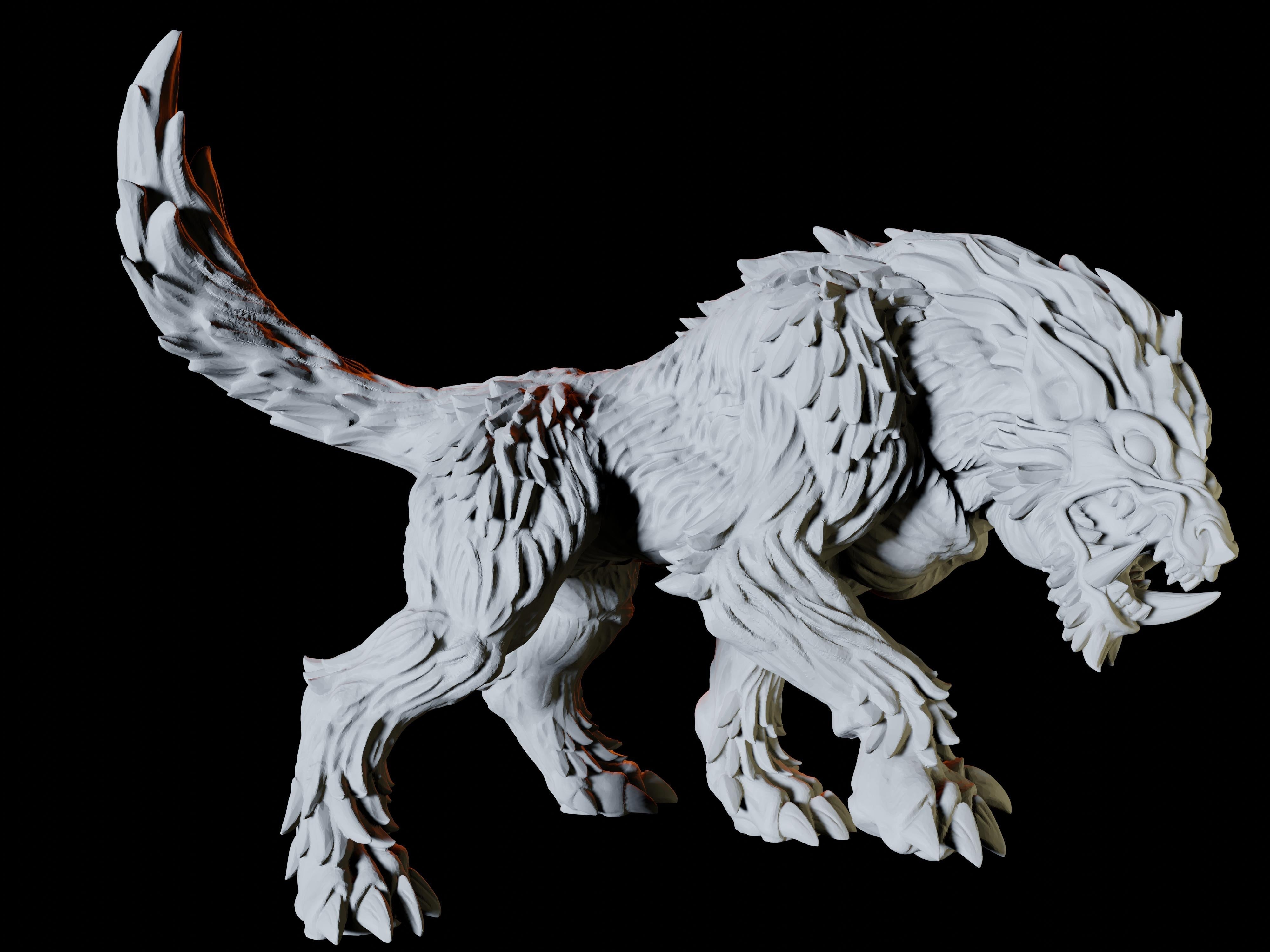 Worg Miniature for Dungeons and Dragons - Myth Forged