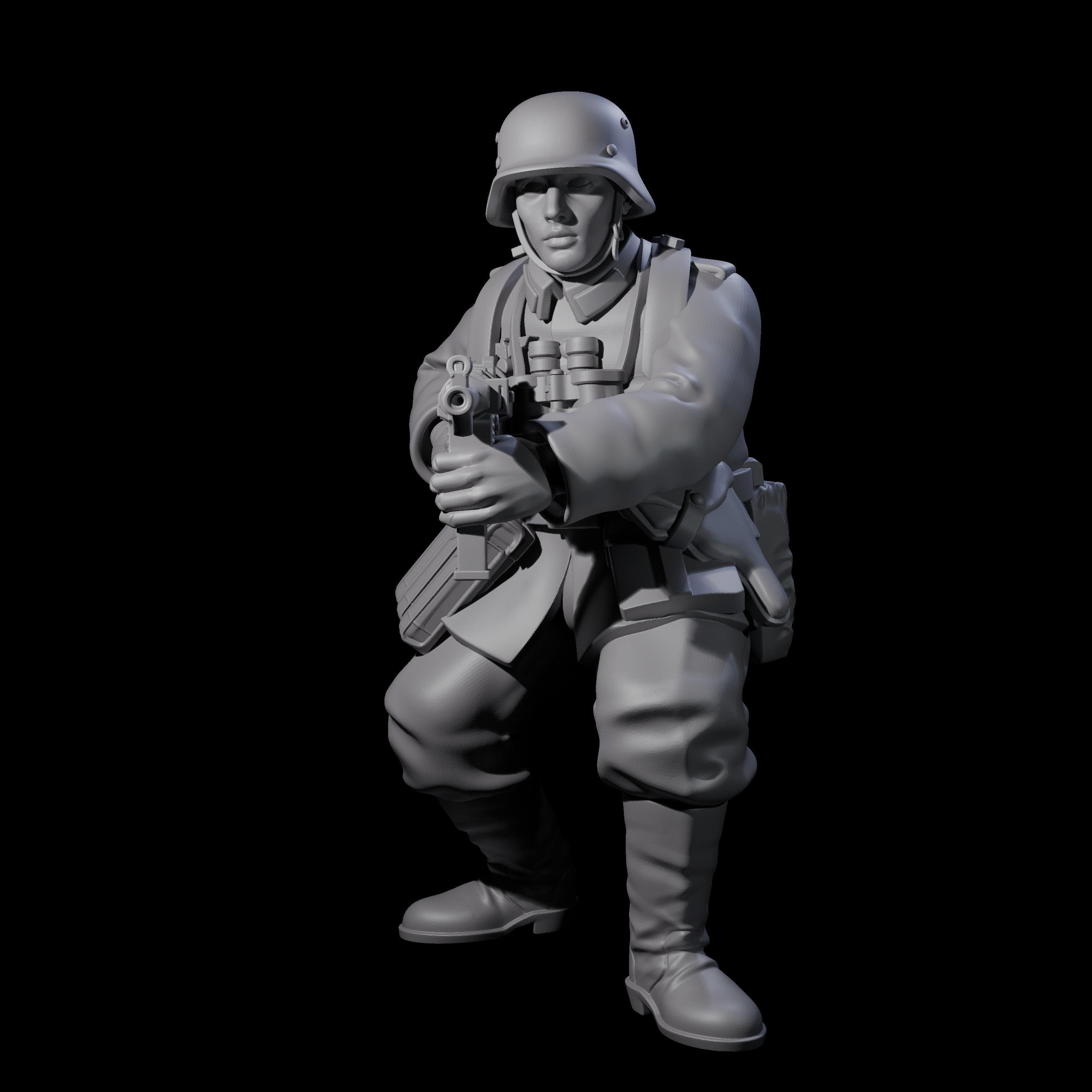 World War 2 Braced Human Sergeant Miniature for Dungeons and Dragons, Pathfinder or other TTRPGs