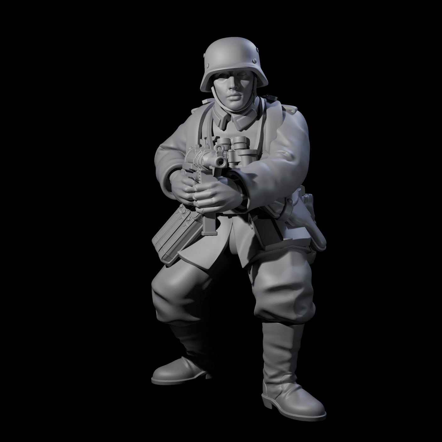 World War 2 Braced Human Sergeant Miniature for Dungeons and Dragons, Pathfinder or other TTRPGs