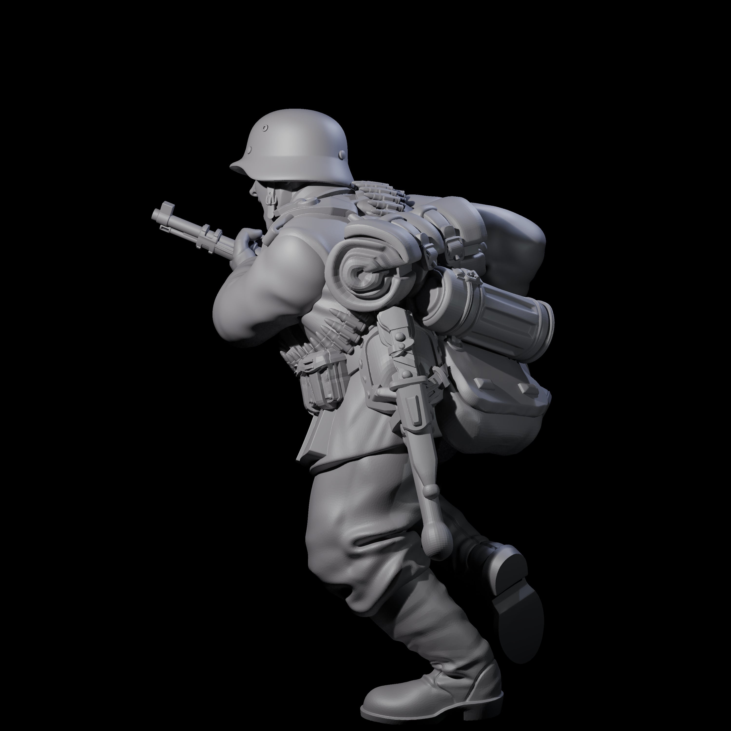 World War 2 Sprinting German Gunner Assistant A Miniature for Dungeons and Dragons, Pathfinder or other TTRPGs
