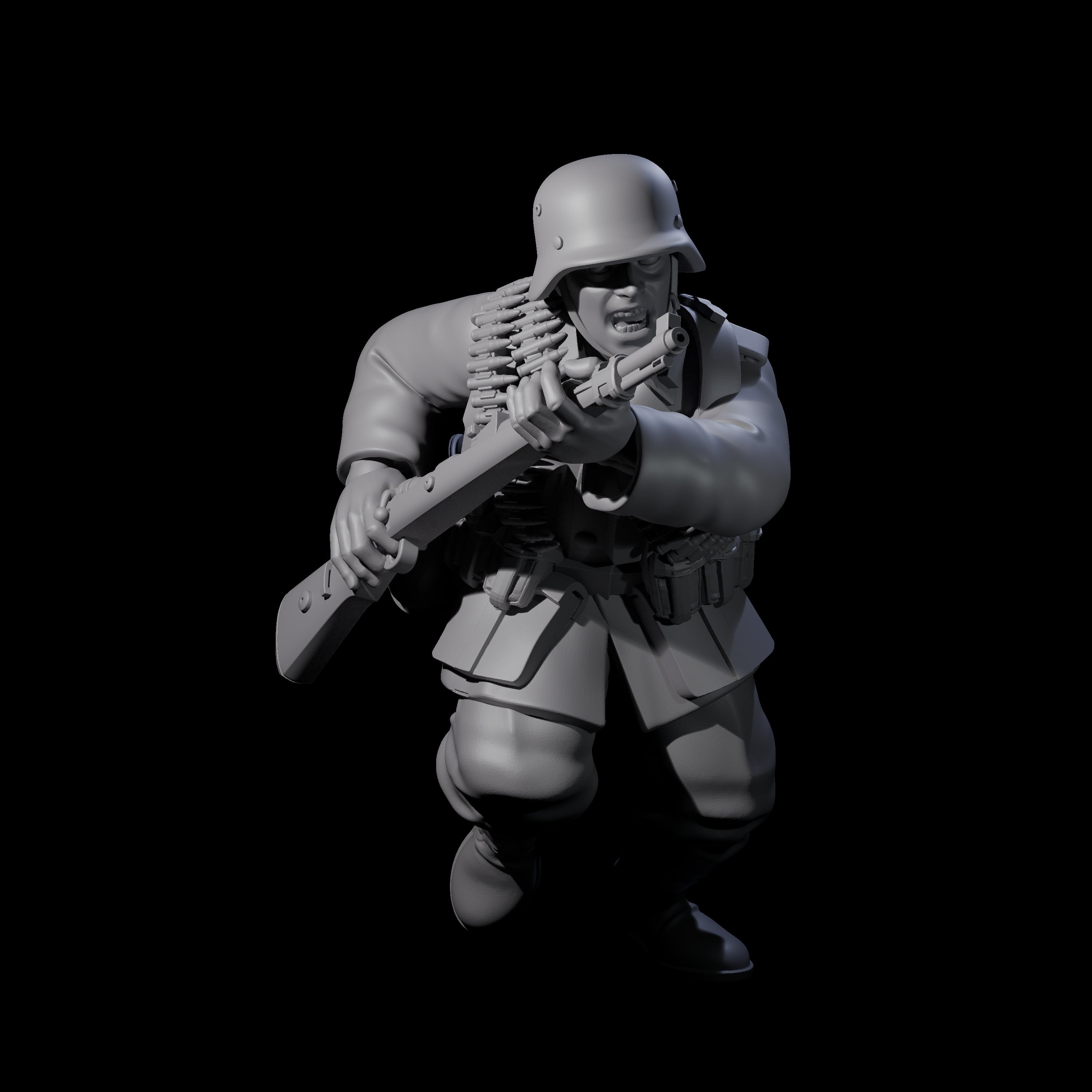 World War 2 Sprinting German Gunner Assistant A Miniature for Dungeons and Dragons, Pathfinder or other TTRPGs
