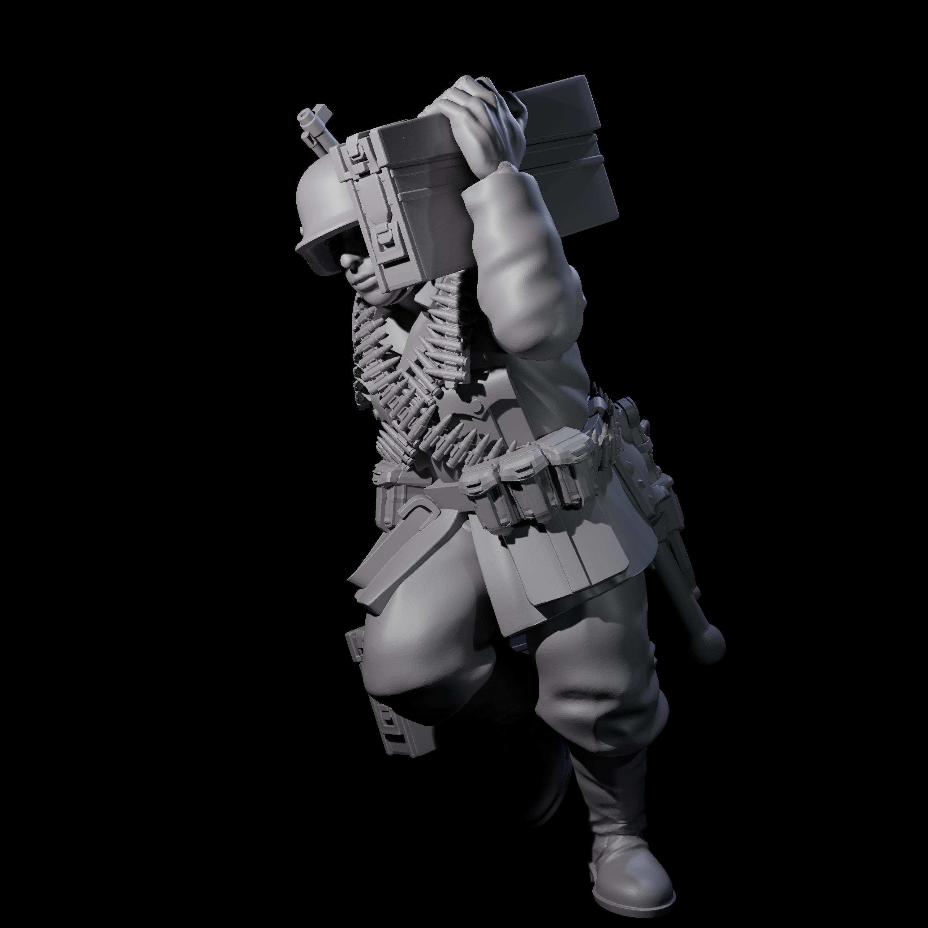 World War 2 Sprinting German Gunner Assistant B Miniature for Dungeons and Dragons, Pathfinder or other TTRPGs