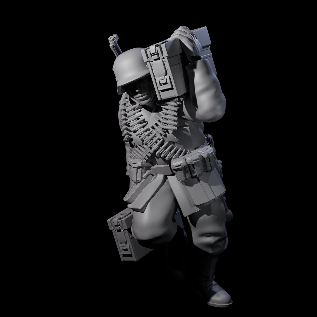 World War 2 Sprinting German Gunner Assistant B Miniature for Dungeons and Dragons, Pathfinder or other TTRPGs