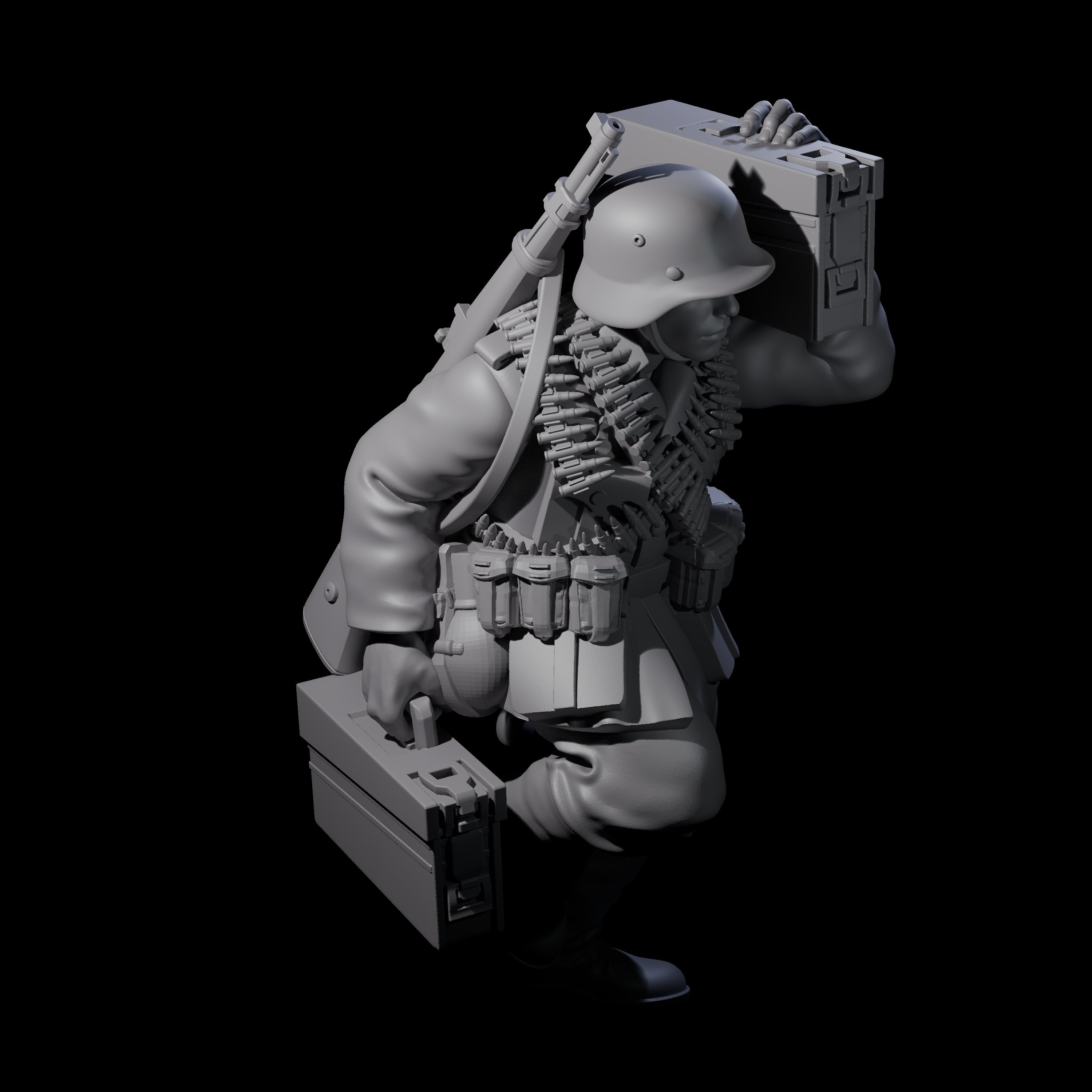 World War 2 Sprinting German Gunner Assistant B Miniature for Dungeons and Dragons, Pathfinder or other TTRPGs