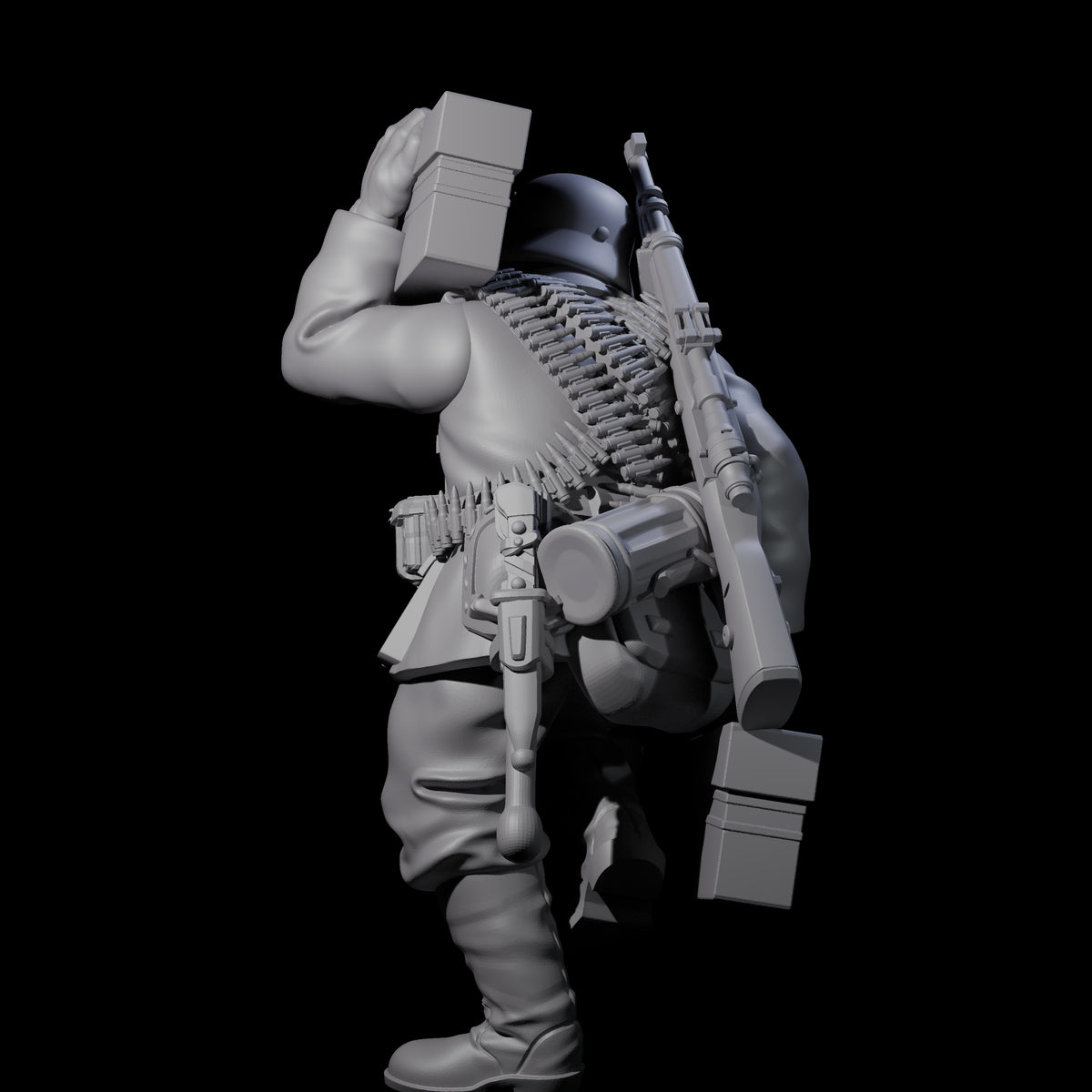 World War 2 Sprinting German Gunner Assistant B Miniature for Dungeons and Dragons, Pathfinder or other TTRPGs