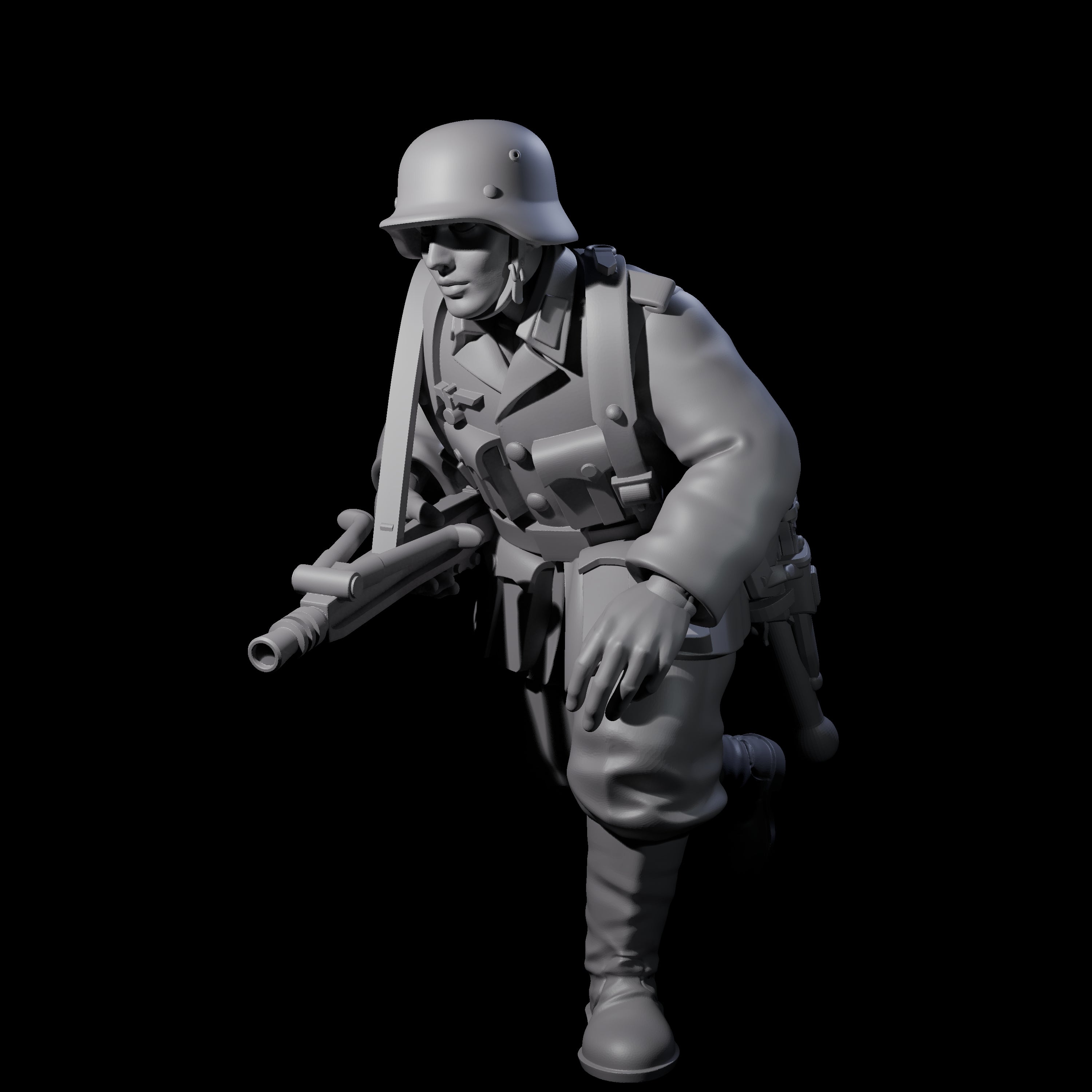 World War 2 Sprinting German Gunner Gunner Miniature for Dungeons and Dragons, Pathfinder or other TTRPGs