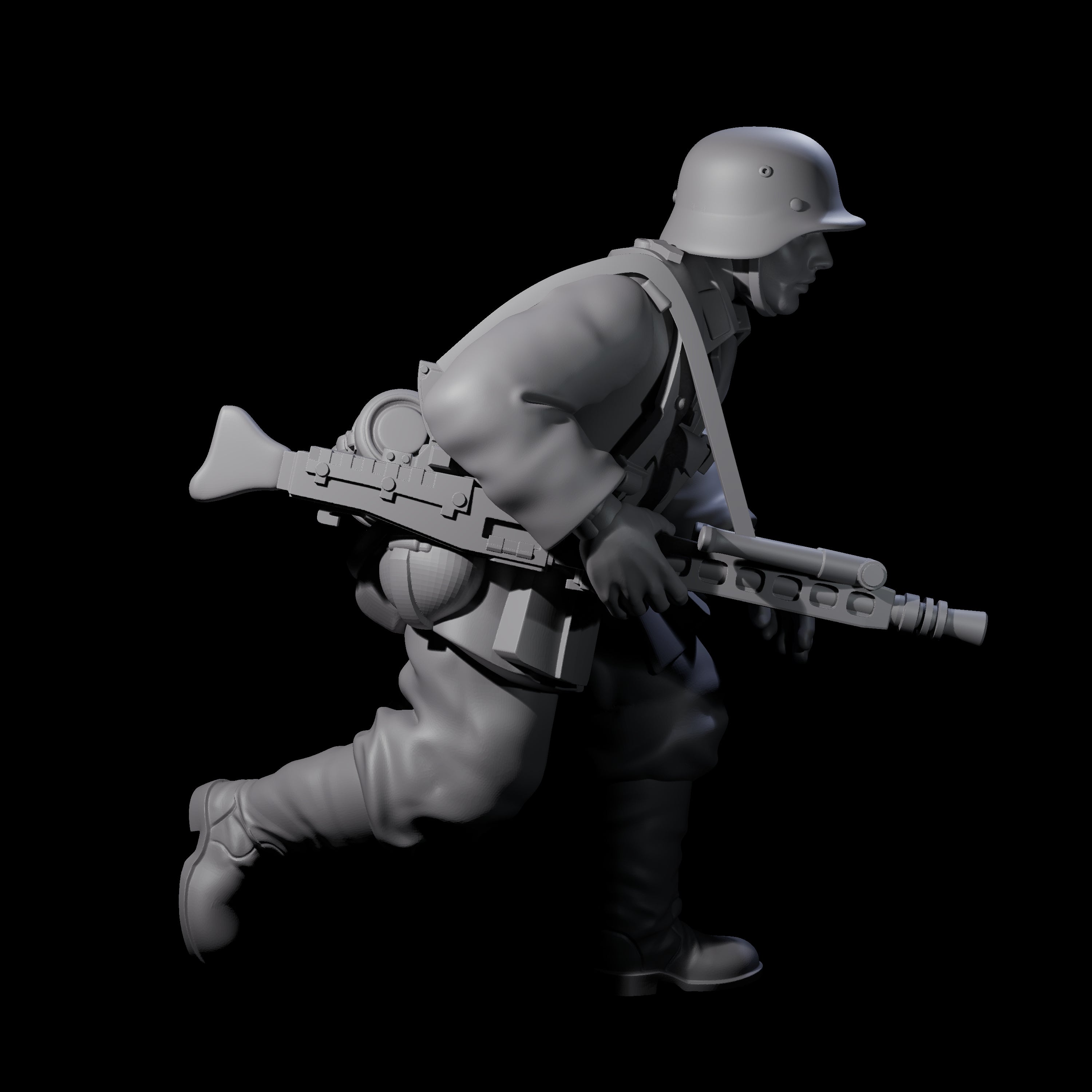 World War 2 Sprinting German Gunner Gunner Miniature for Dungeons and Dragons, Pathfinder or other TTRPGs