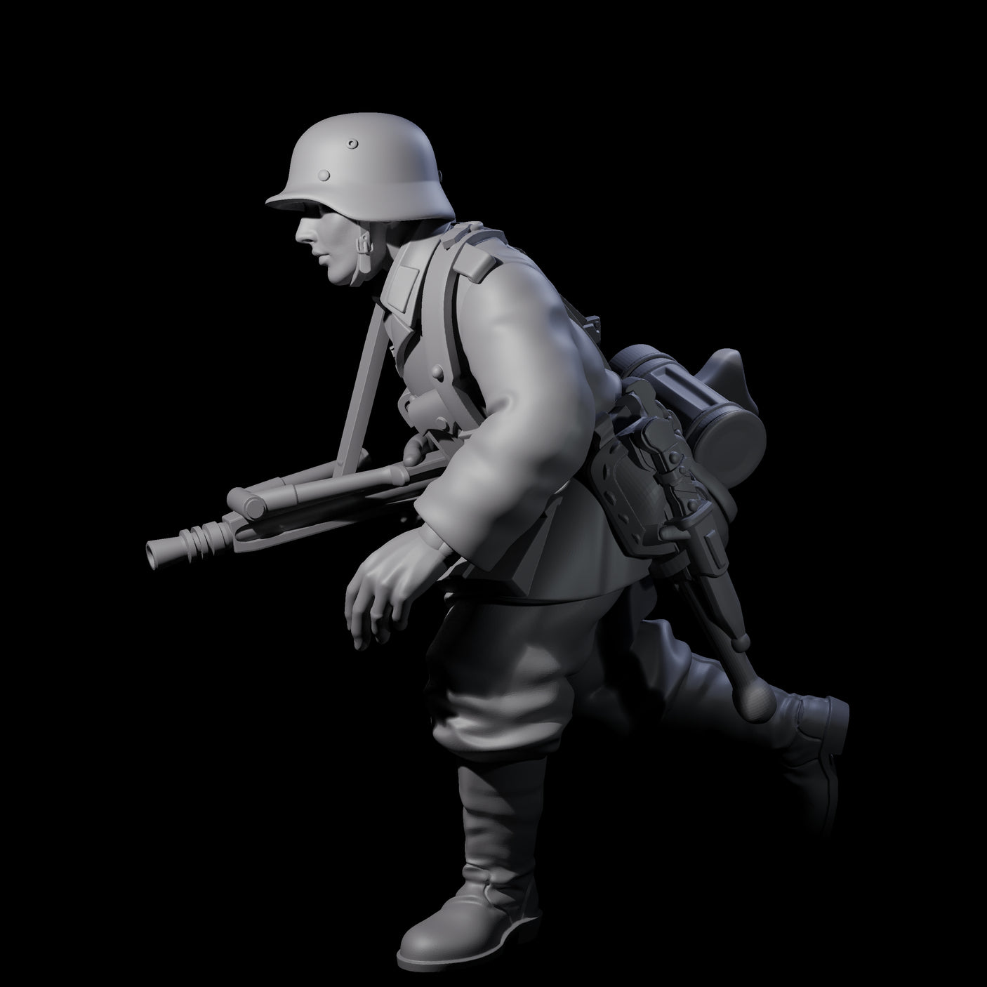 World War 2 Sprinting German Gunner Gunner Miniature for Dungeons and Dragons, Pathfinder or other TTRPGs