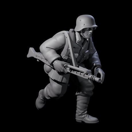 World War 2 Sprinting German Gunners Miniature for Dungeons and Dragons, Pathfinder or other TTRPGs