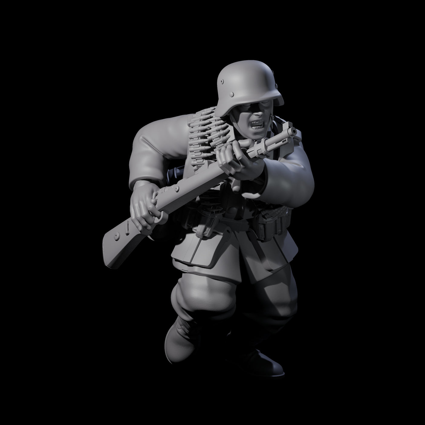 World War 2 Sprinting German Gunners Miniature for Dungeons and Dragons, Pathfinder or other TTRPGs