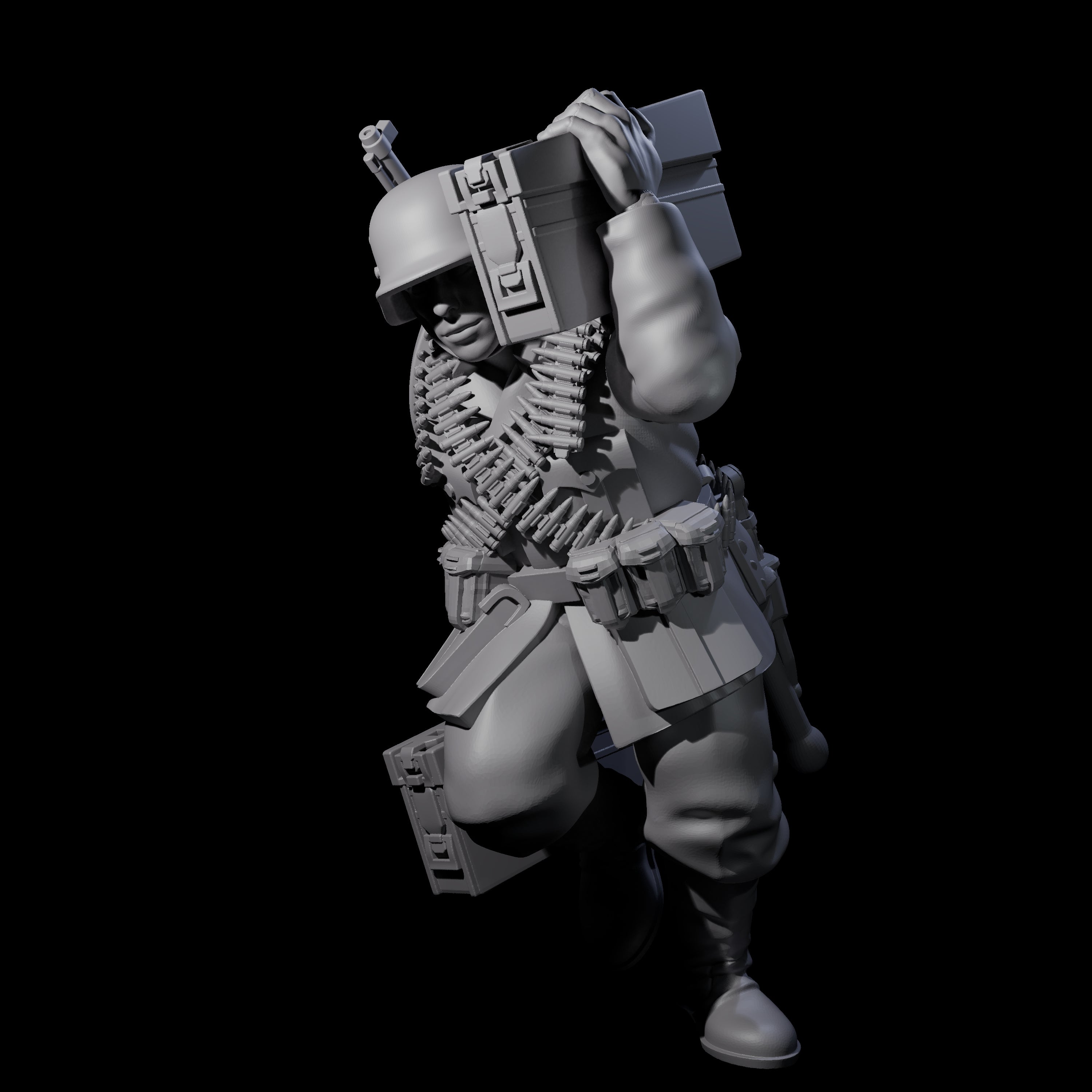 World War 2 Sprinting German Gunners Miniature for Dungeons and Dragons, Pathfinder or other TTRPGs