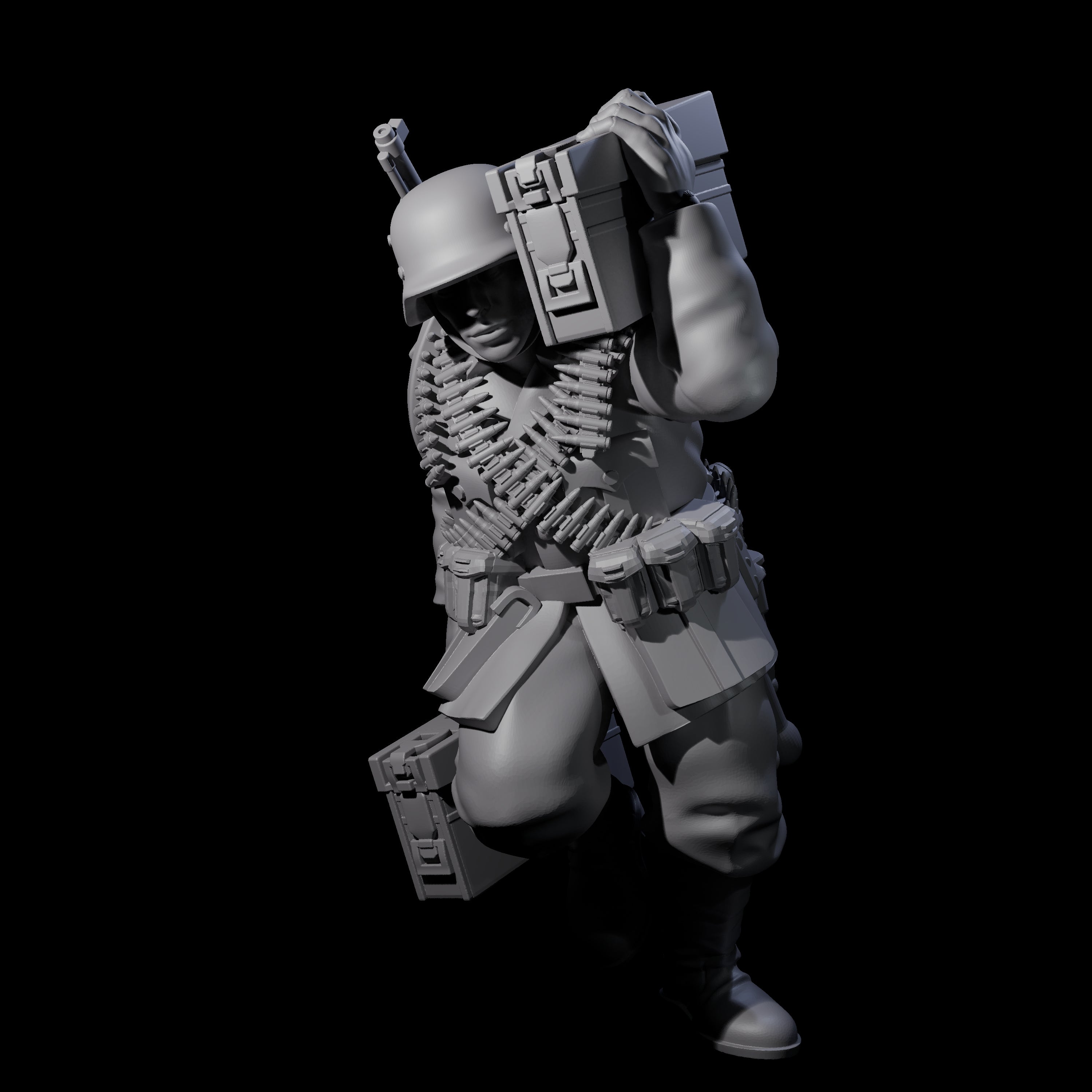 World War 2 Sprinting German Gunners Miniature for Dungeons and Dragons, Pathfinder or other TTRPGs