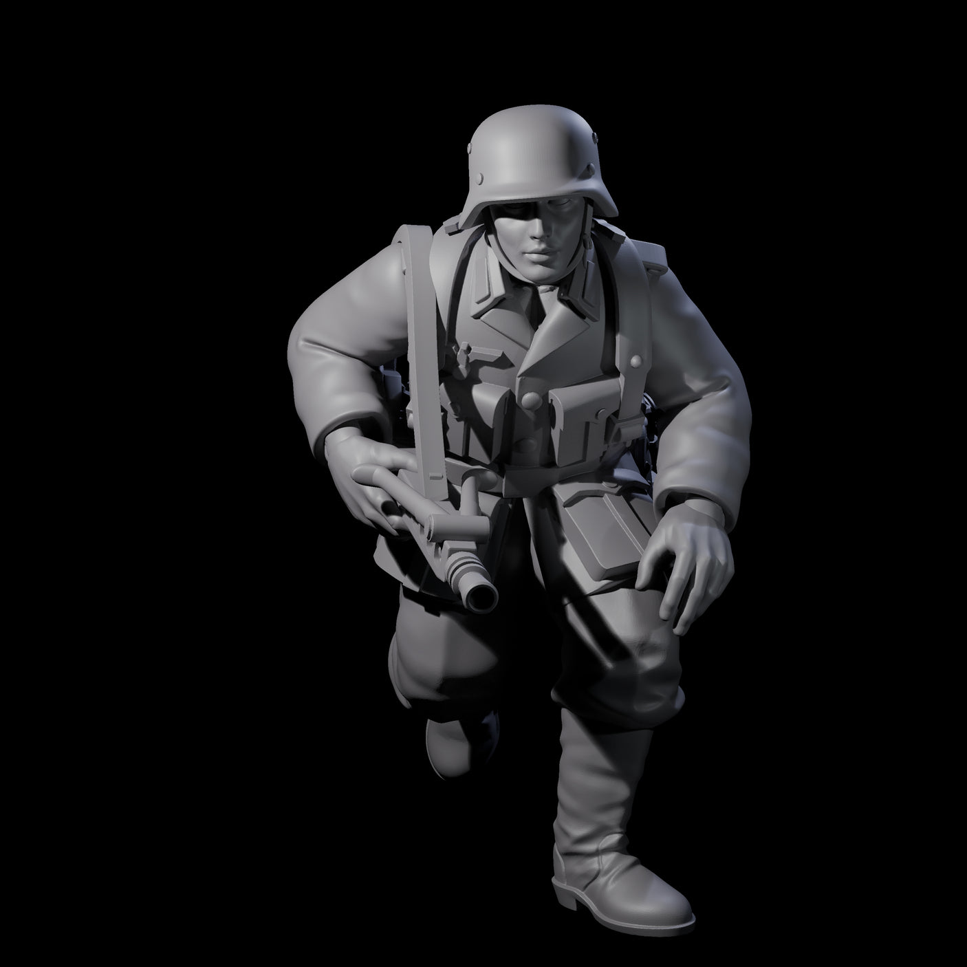 World War 2 Sprinting German Gunners Miniature for Dungeons and Dragons, Pathfinder or other TTRPGs
