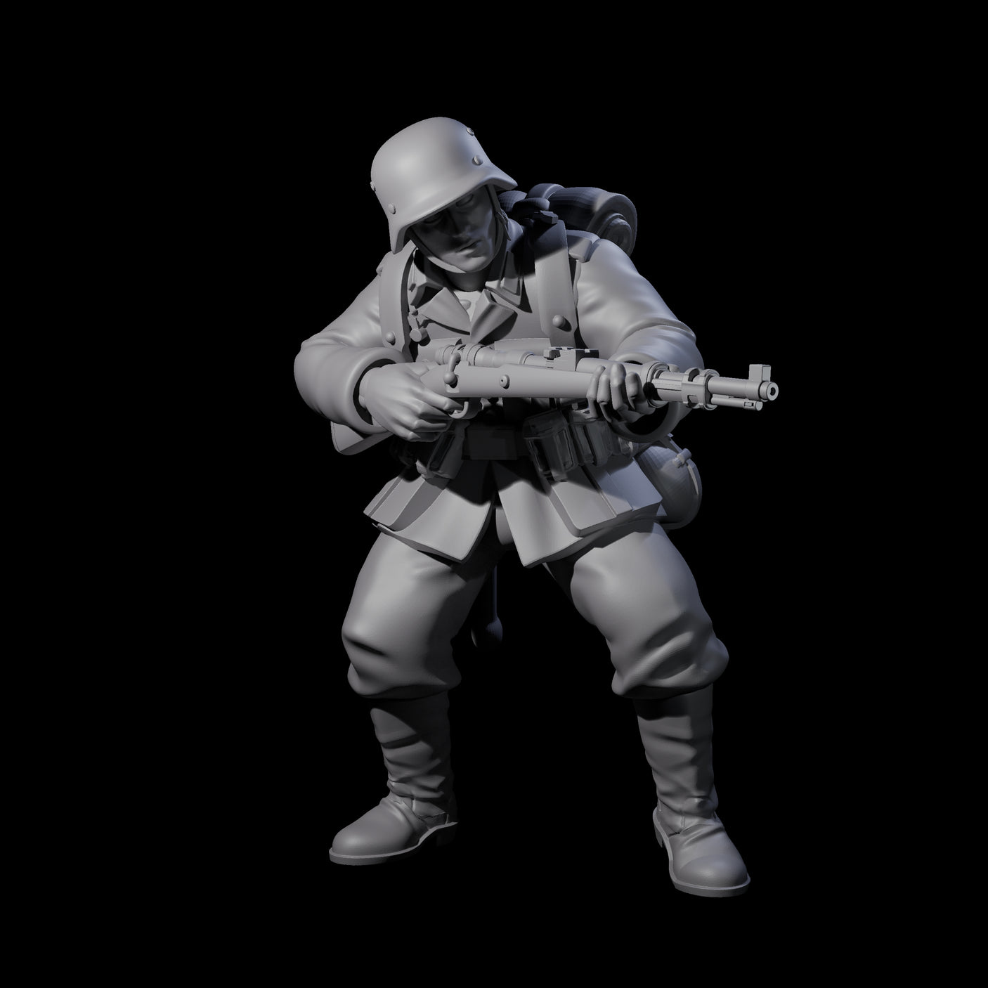 World War 2 Under Fire German Rifleman A Miniature for Dungeons and Dragons, Pathfinder or other TTRPGs