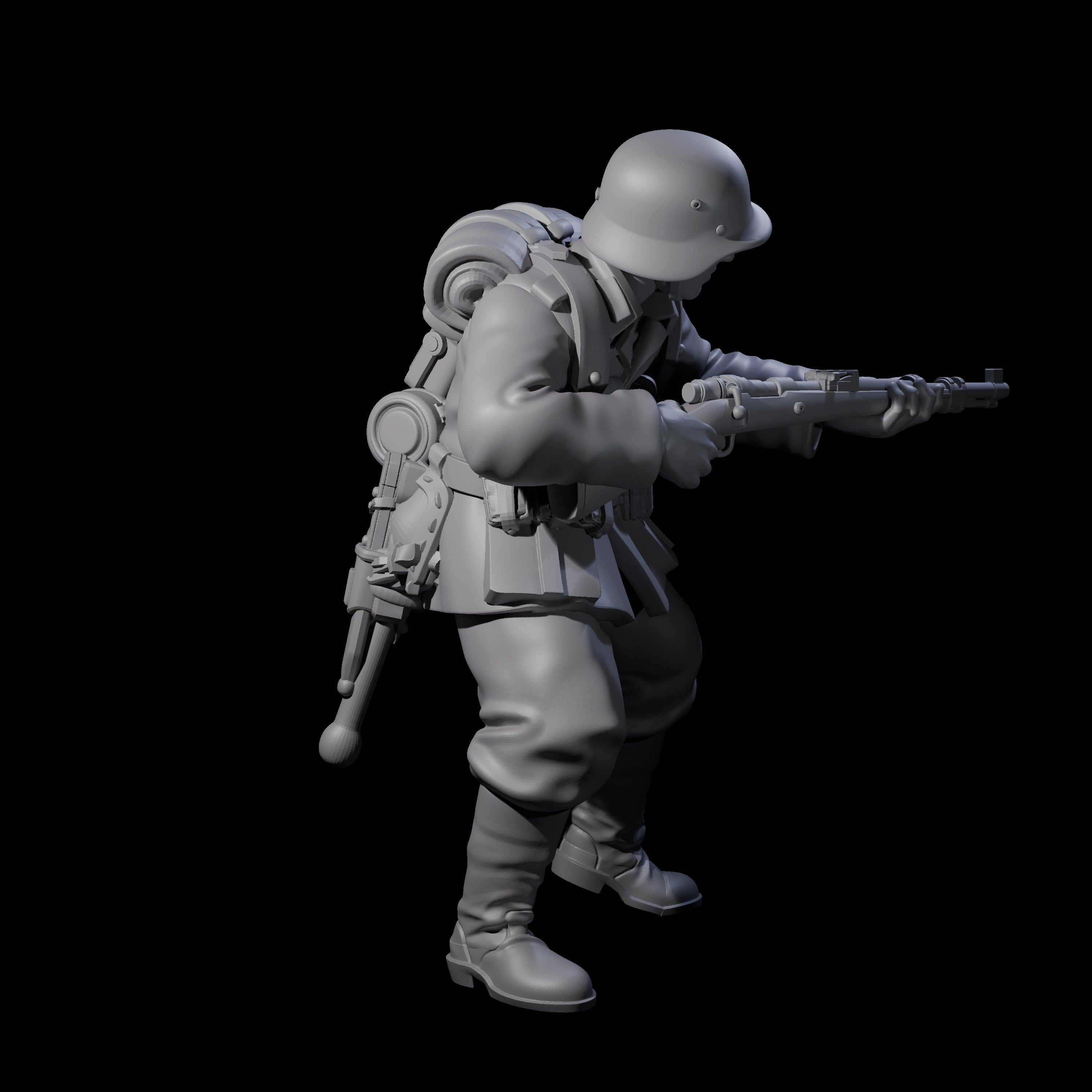 World War 2 Under Fire German Rifleman A Miniature for Dungeons and Dragons, Pathfinder or other TTRPGs