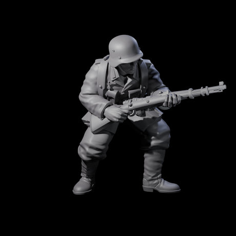 World War 2 Under Fire German Rifleman B Miniature for Dungeons and Dragons, Pathfinder or other TTRPGs