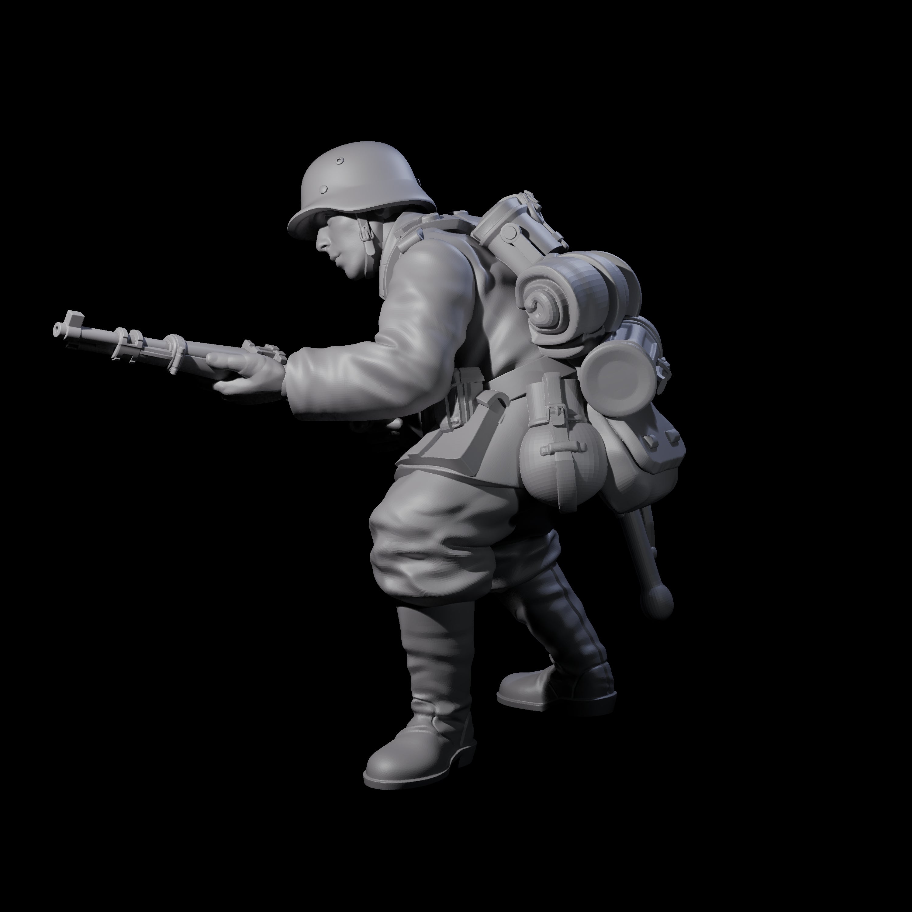 World War 2 Under Fire German Rifleman B Miniature for Dungeons and Dragons, Pathfinder or other TTRPGs