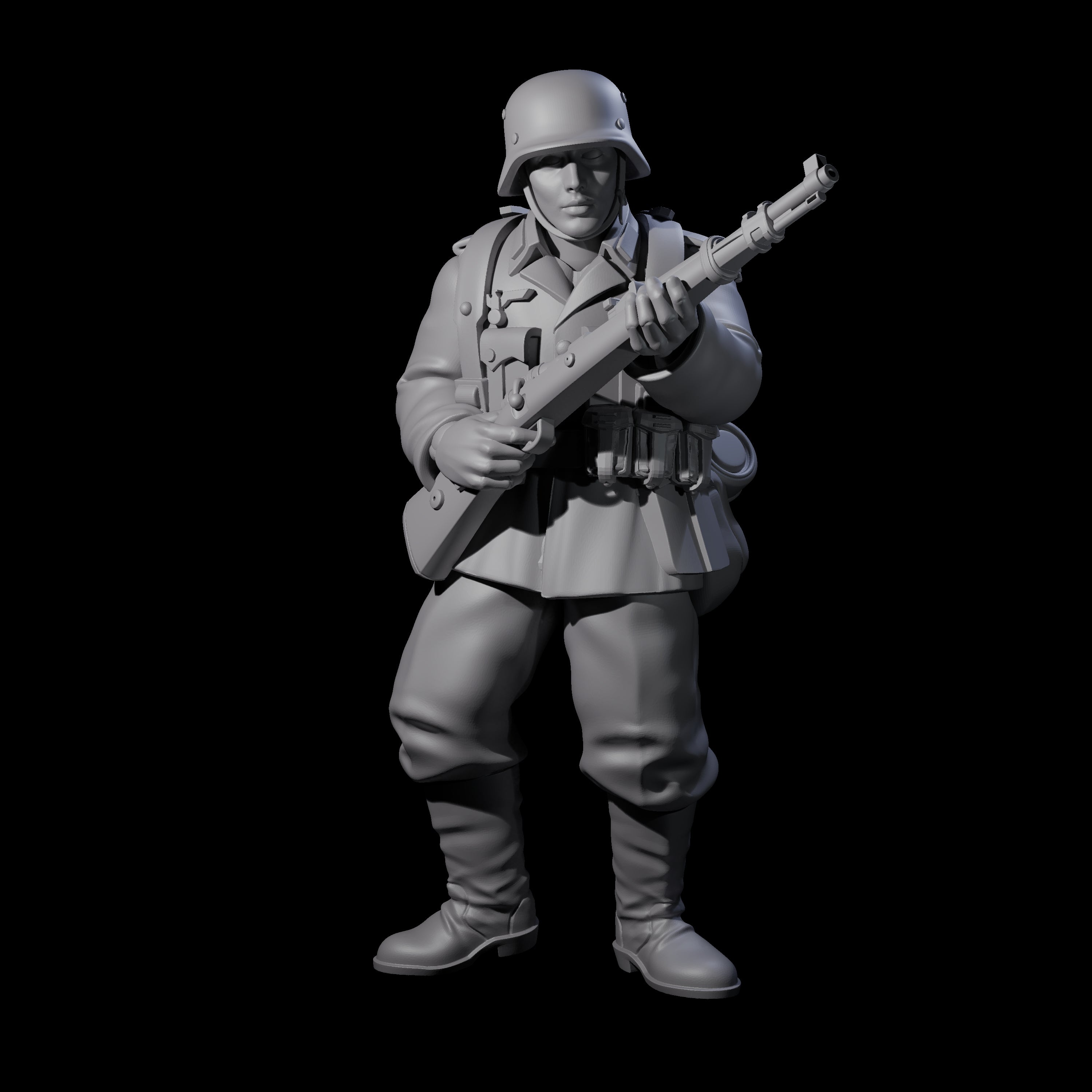World War 2 Under Fire German Rifleman C Miniature for Dungeons and Dragons, Pathfinder or other TTRPGs