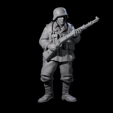 World War 2 Under Fire German Rifleman C Miniature for Dungeons and Dragons, Pathfinder or other TTRPGs