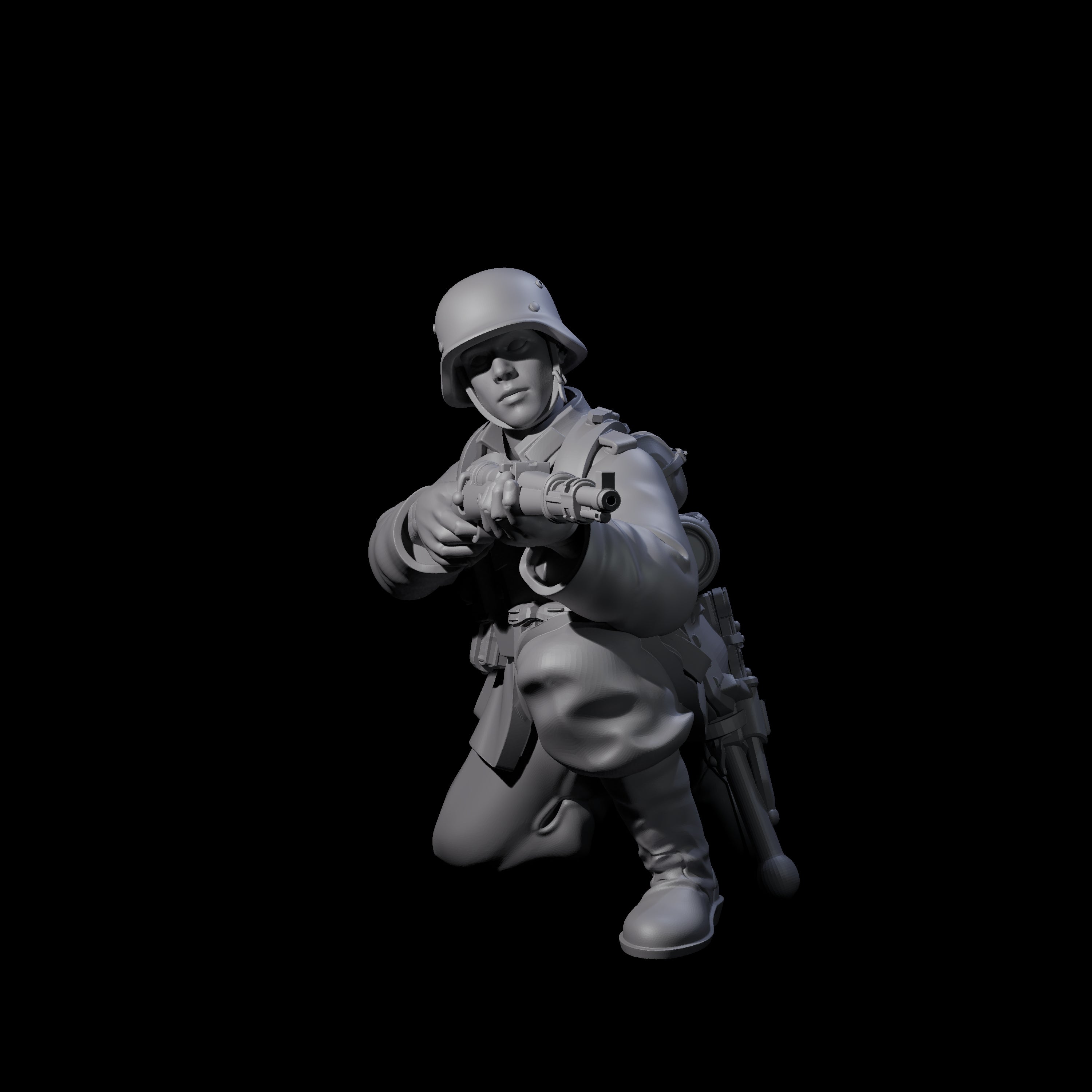 World War 2 Under Fire German Rifleman D Miniature for Dungeons and Dragons, Pathfinder or other TTRPGs