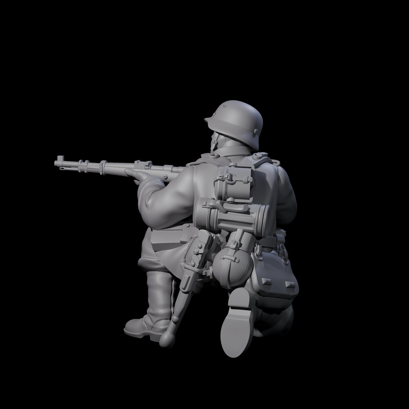 World War 2 Under Fire German Rifleman D Miniature for Dungeons and Dragons, Pathfinder or other TTRPGs