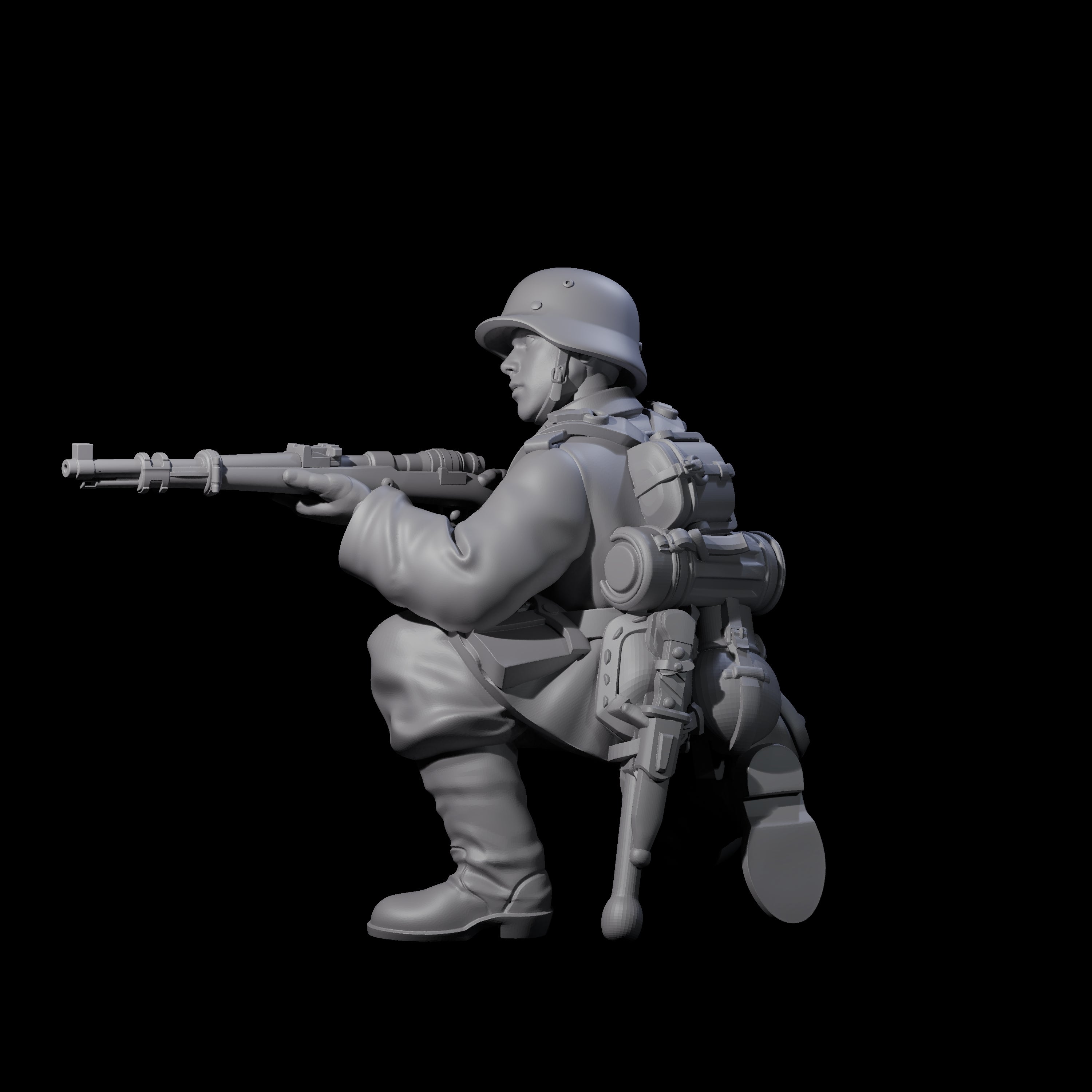 World War 2 Under Fire German Rifleman D Miniature for Dungeons and Dragons, Pathfinder or other TTRPGs