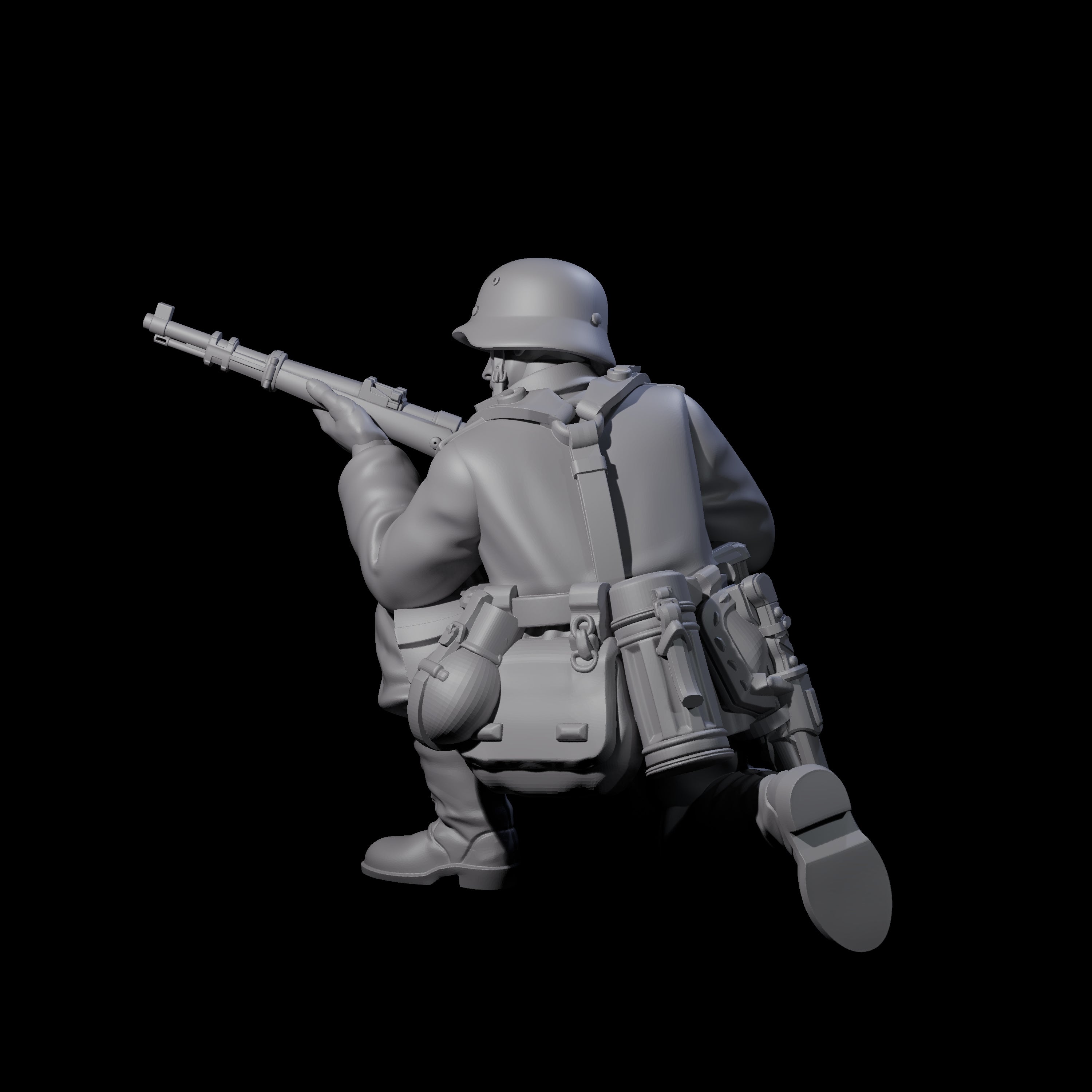 World War 2 Under Fire German Rifleman E Miniature for Dungeons and Dragons, Pathfinder or other TTRPGs