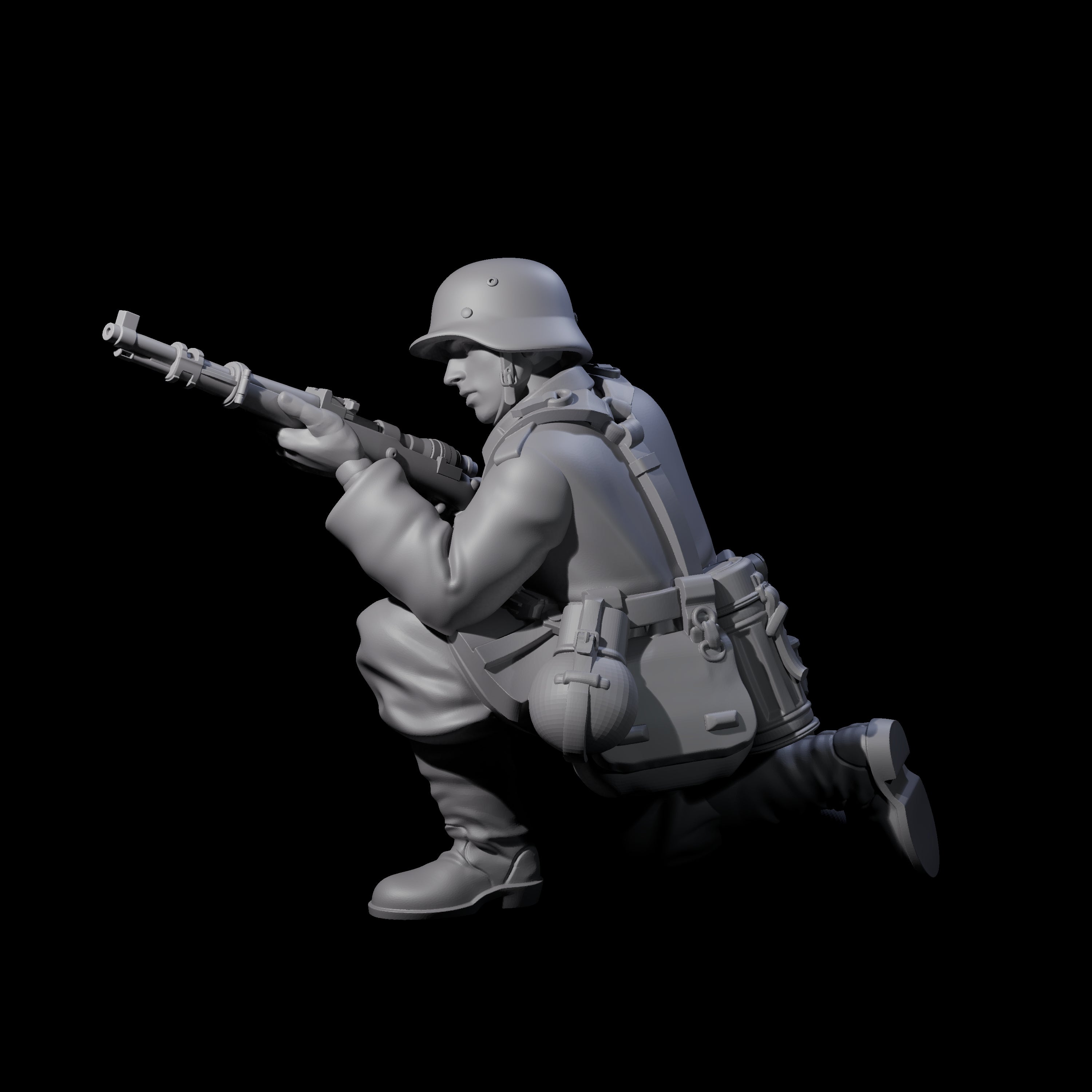 World War 2 Under Fire German Rifleman E Miniature for Dungeons and Dragons, Pathfinder or other TTRPGs