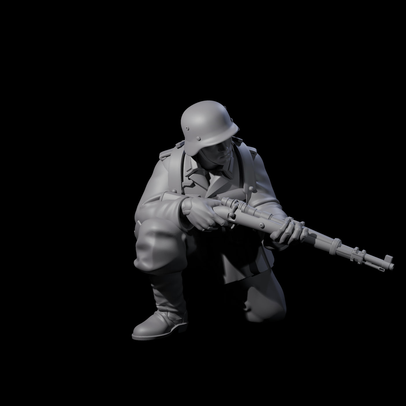 World War 2 Under Fire German Rifleman F Miniature for Dungeons and Dragons, Pathfinder or other TTRPGs