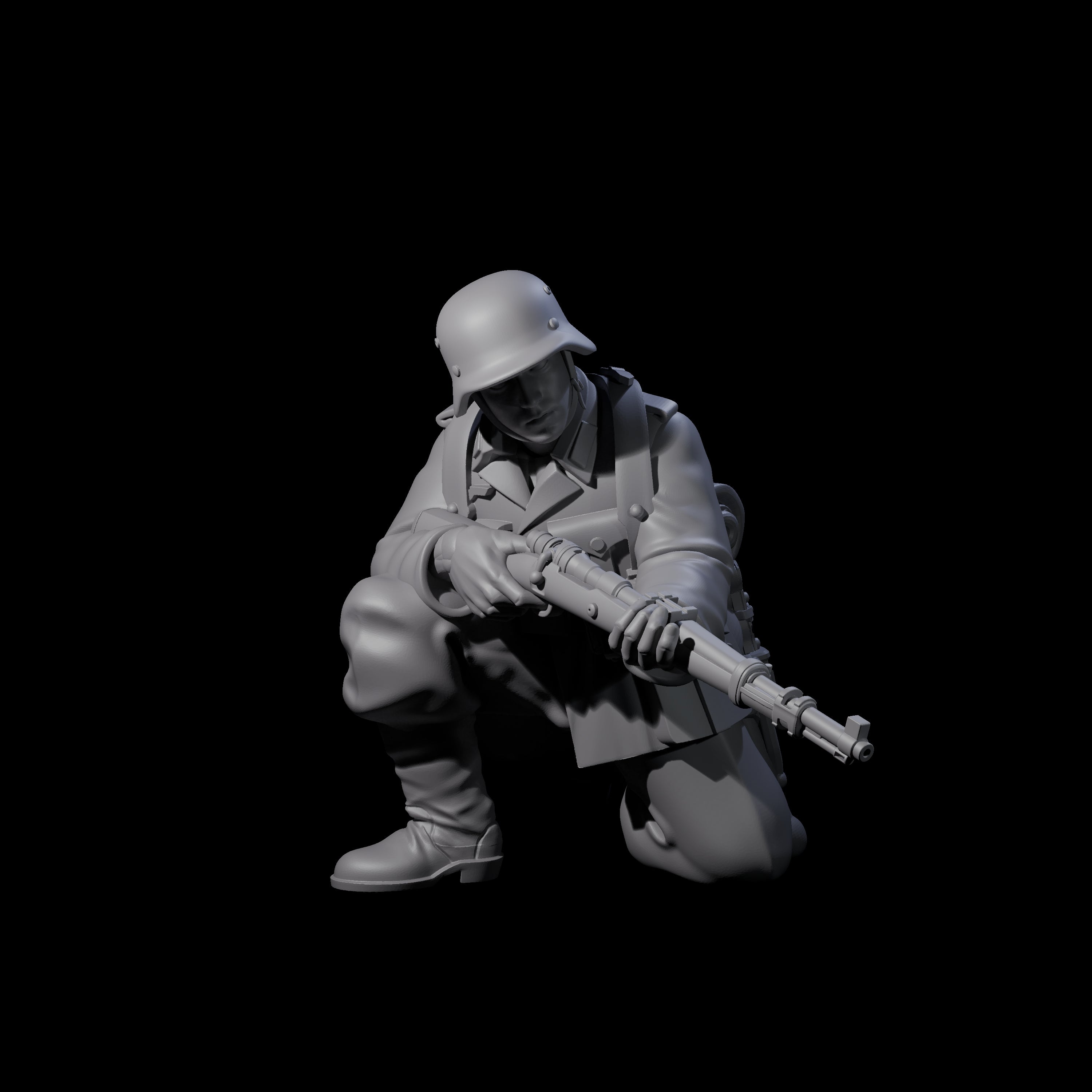 World War 2 Under Fire German Rifleman F Miniature for Dungeons and Dragons, Pathfinder or other TTRPGs