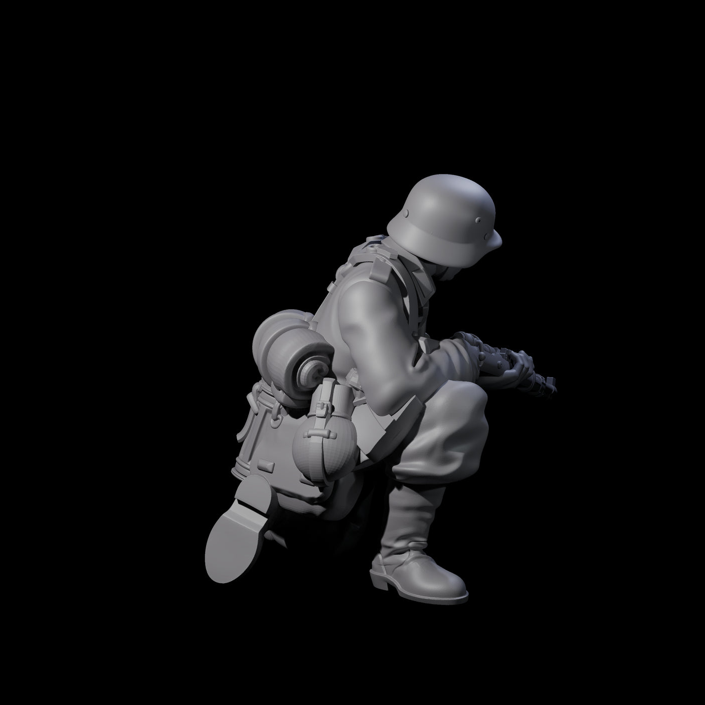 World War 2 Under Fire German Rifleman F Miniature for Dungeons and Dragons, Pathfinder or other TTRPGs
