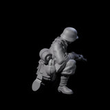 World War 2 Under Fire German Rifleman F Miniature for Dungeons and Dragons, Pathfinder or other TTRPGs