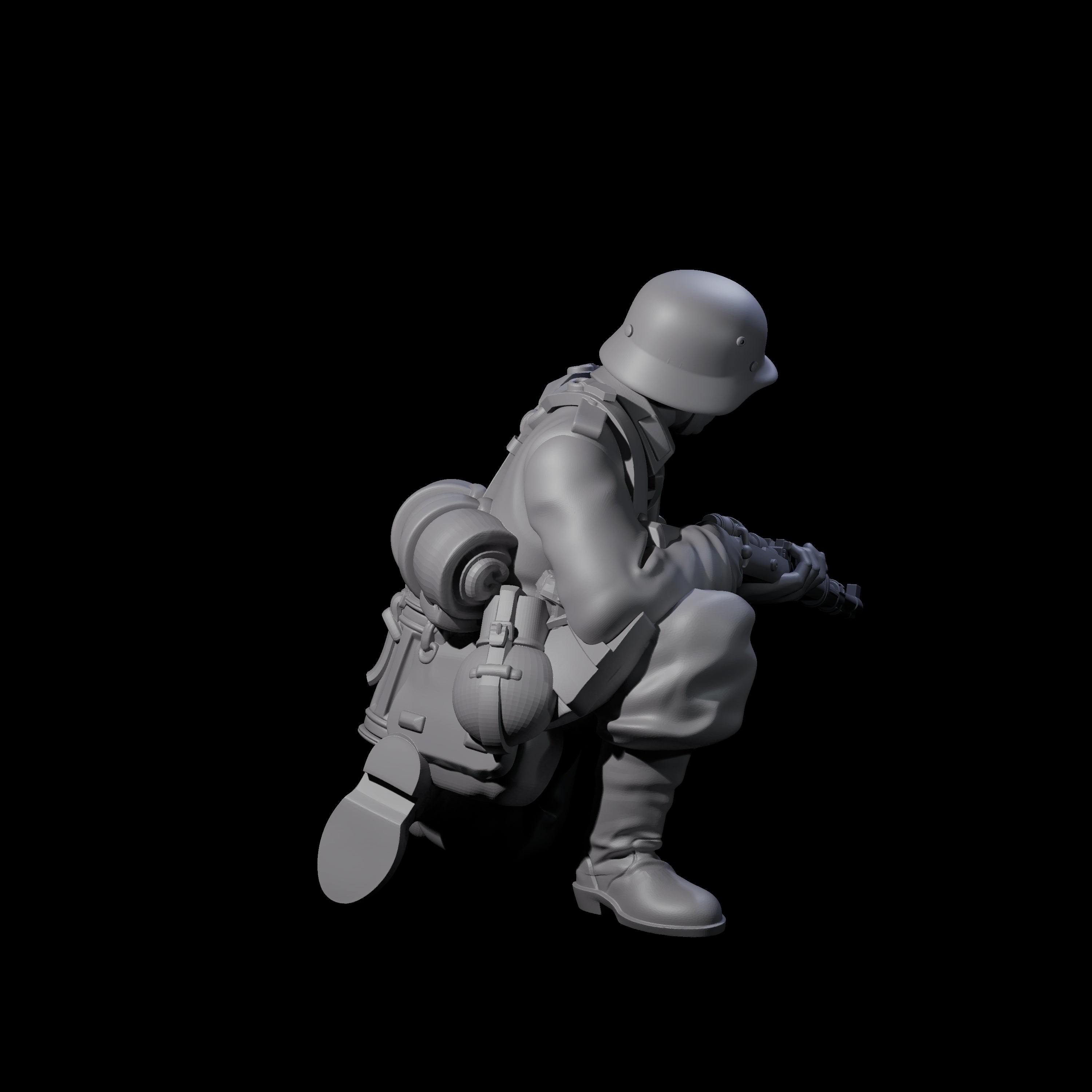 World War 2 Under Fire German Rifleman F Miniature for Dungeons and Dragons, Pathfinder or other TTRPGs